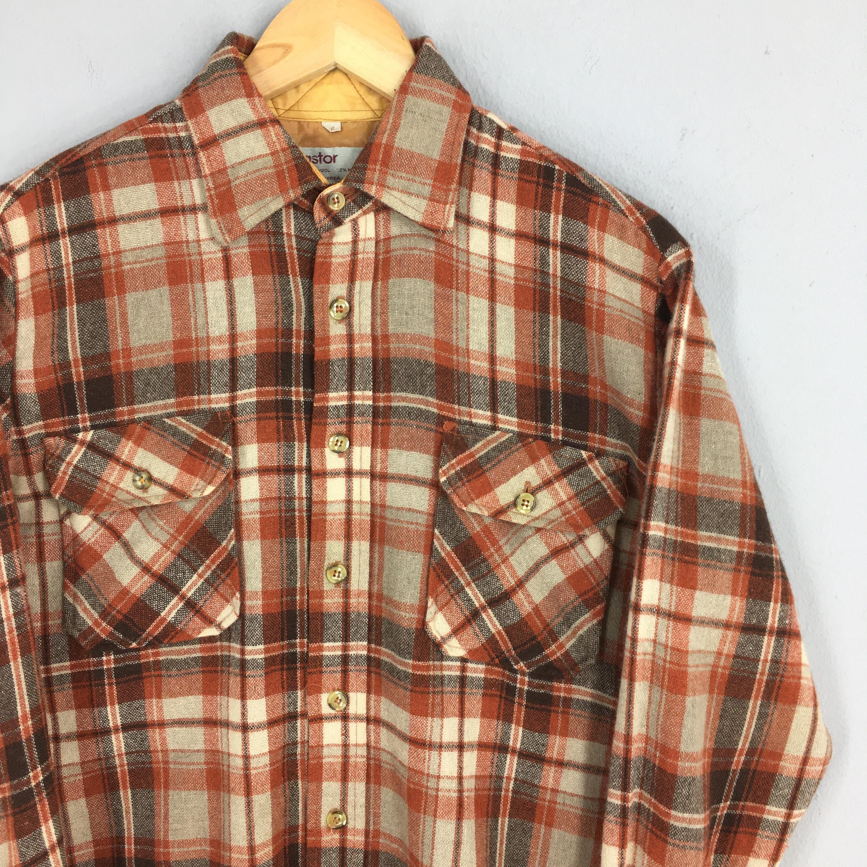 Flannel Vintage 1980s Plaid Shadow Tartan Checkered Shirt Small Size US S / EU 44-46 / 1 - 2 Thumbnail