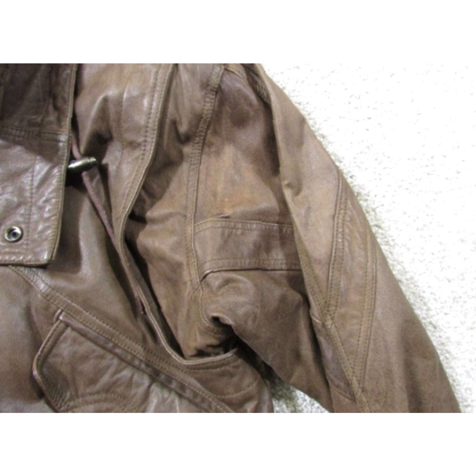 Vintage VINTAGE Adventure Bound Jacket Mens S Brown Leather Bomber 80s 90s Retro Short Coat Size US S / EU 44-46 / 1 - 5 Thumbnail