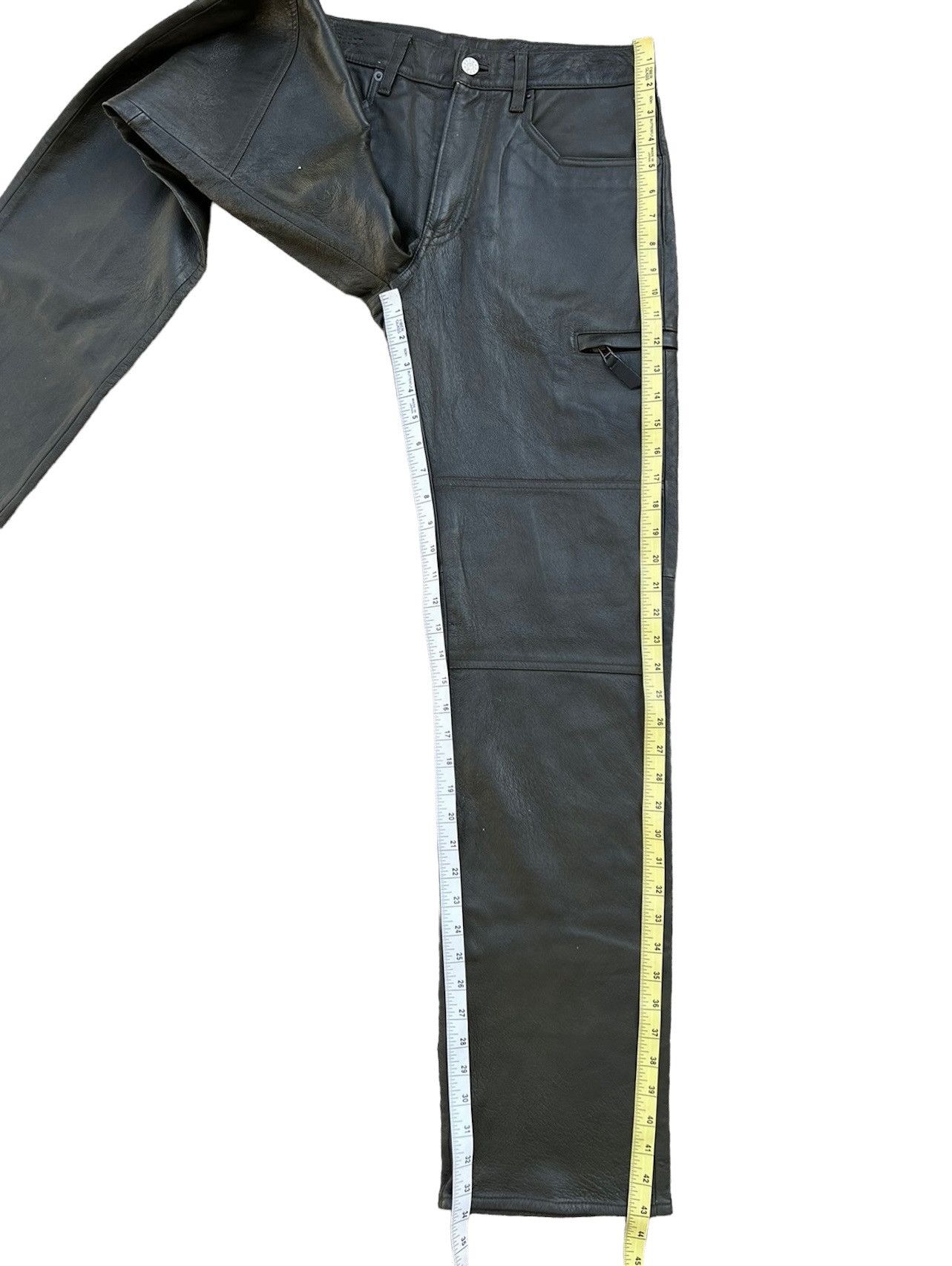 Leather PPFM Dark Green Leather Pant Size US 29 - 5 Thumbnail