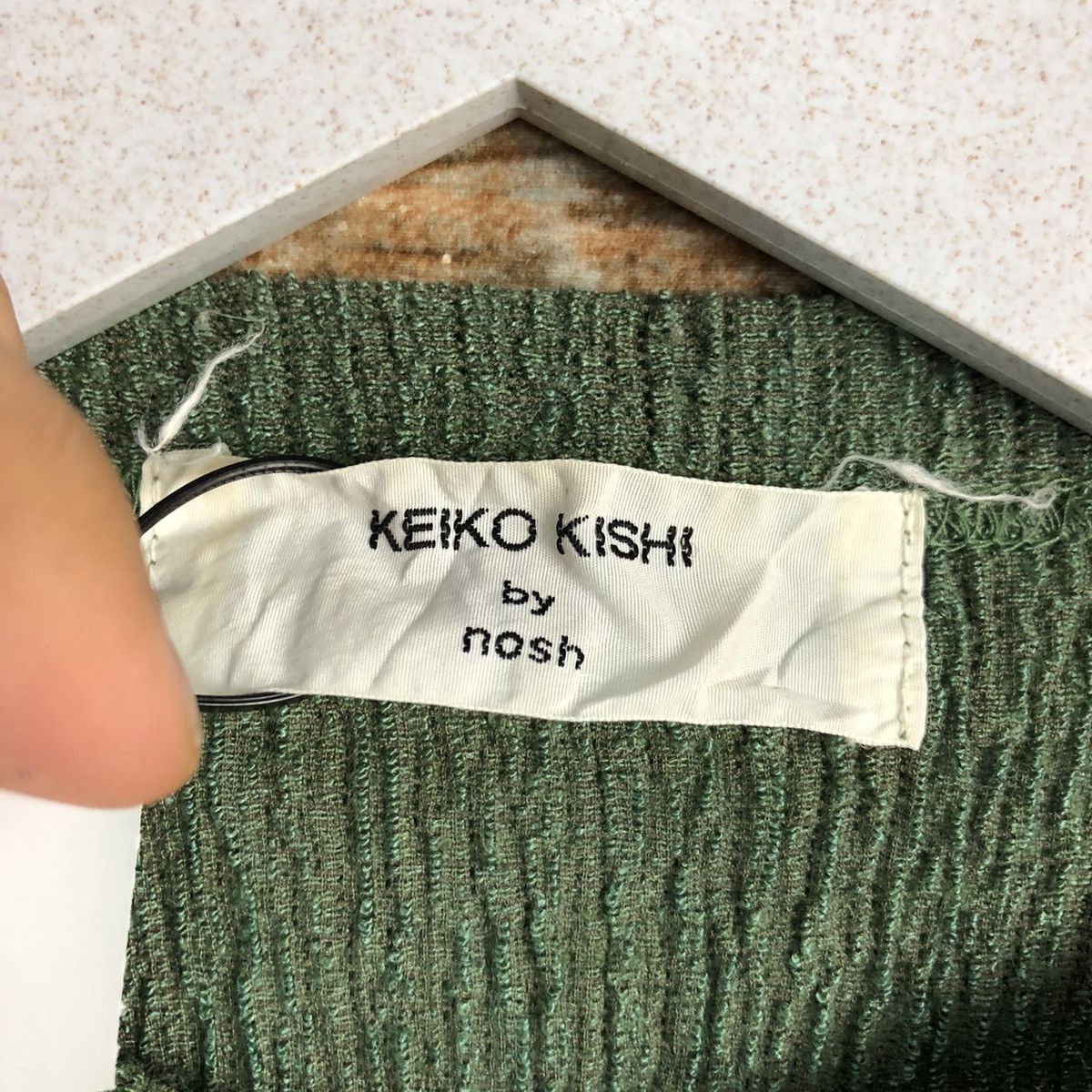 Japanese Brand Keiko Kishi by Nosh Green Cardigan Knitwear #A2473 Size US L / EU 52-54 / 3 - 10 Thumbnail