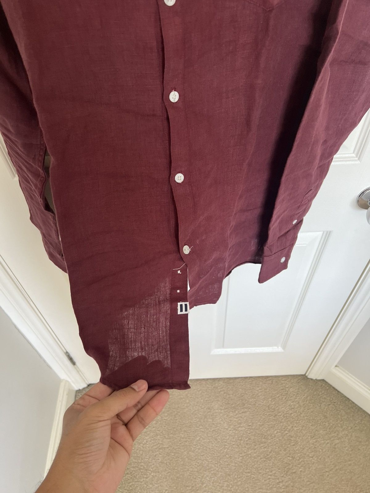 Solid and Striped Button up 100% linen shirt Size US S / EU 44-46 / 1 - 4 Thumbnail