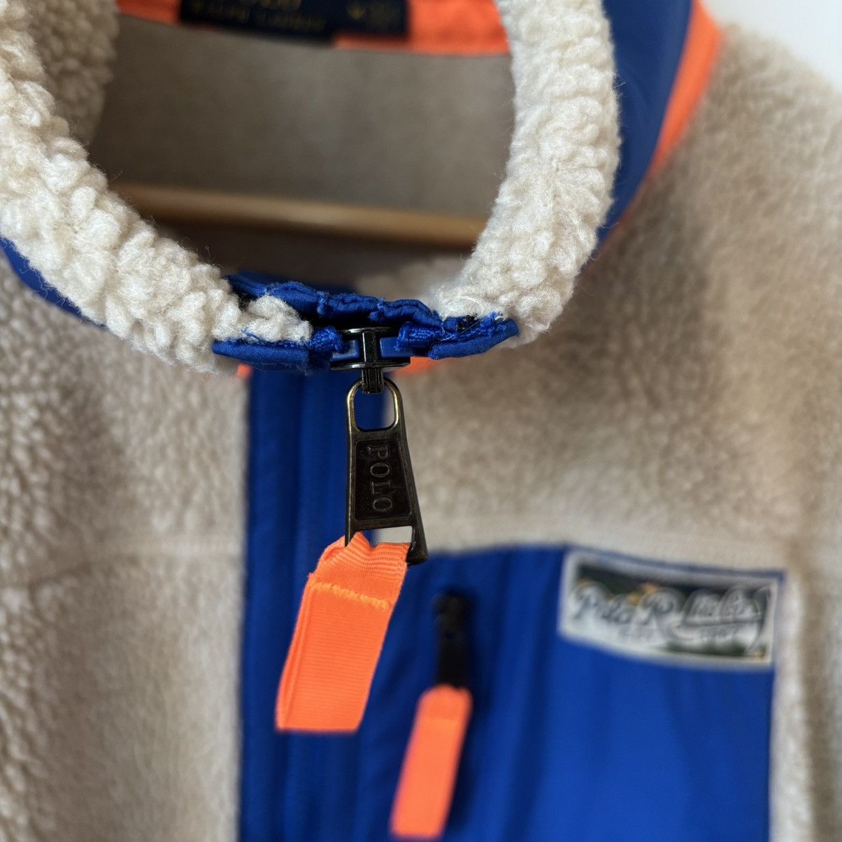 Polo Ralph Lauren Faux-Shearling Zip Jacket Hi-Pile Sherpa Colorblock Fleece Size US M / EU 48-50 / 2 - 7 Thumbnail