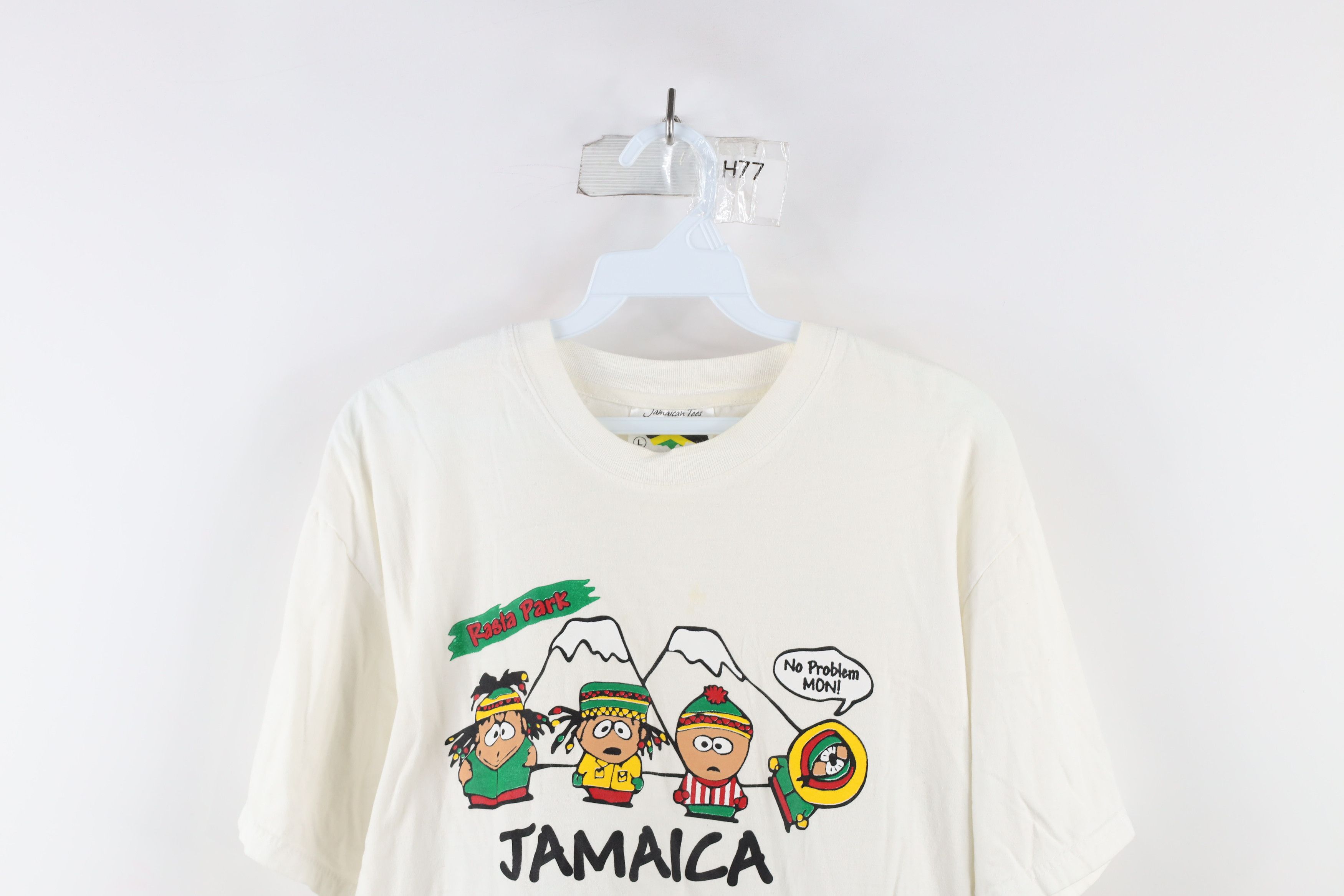Vintage Vintage 90s Jamaica Rasta Park Short Sleeve T-Shirt White Size US M / EU 48-50 / 2 - 2 Thumbnail