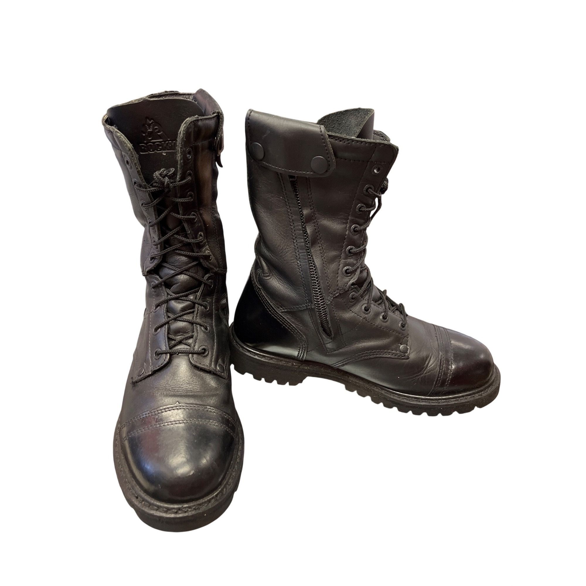 Other Rocky 2090 mens black leather mid calf moto riding para boo Size US 10 / EU 43 - 1 Thumbnail