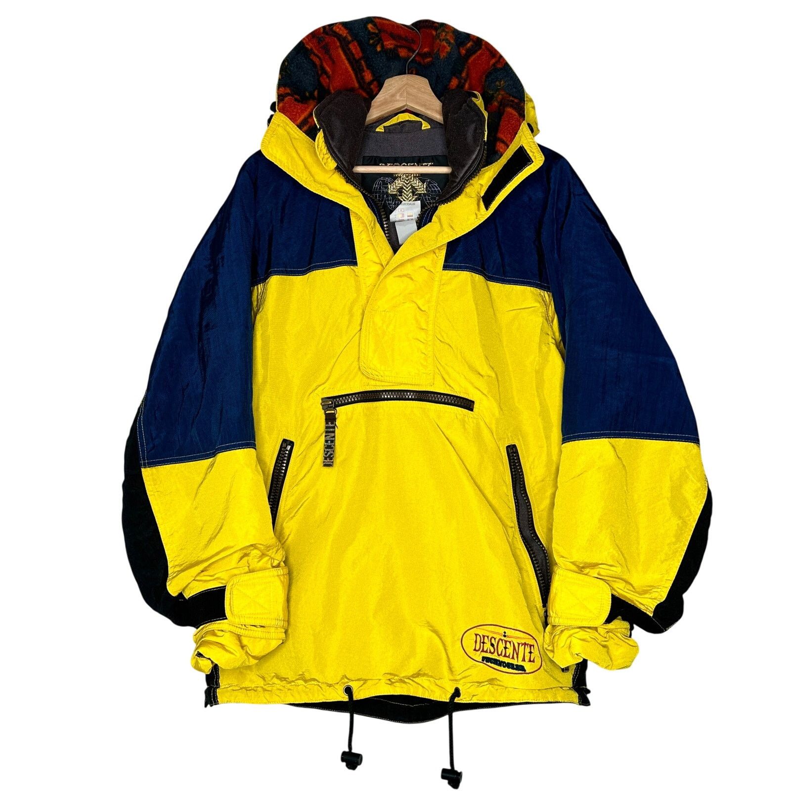 Descente Descente 90s Rare VNTG HalfZip Yellow Parka Aztec Ski Jacket Size US M / EU 48-50 / 2 - 2 Thumbnail