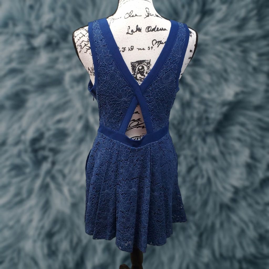 blue lace free people dress Free People Women's Calder Smocked Midi Dress - Blue main image 0