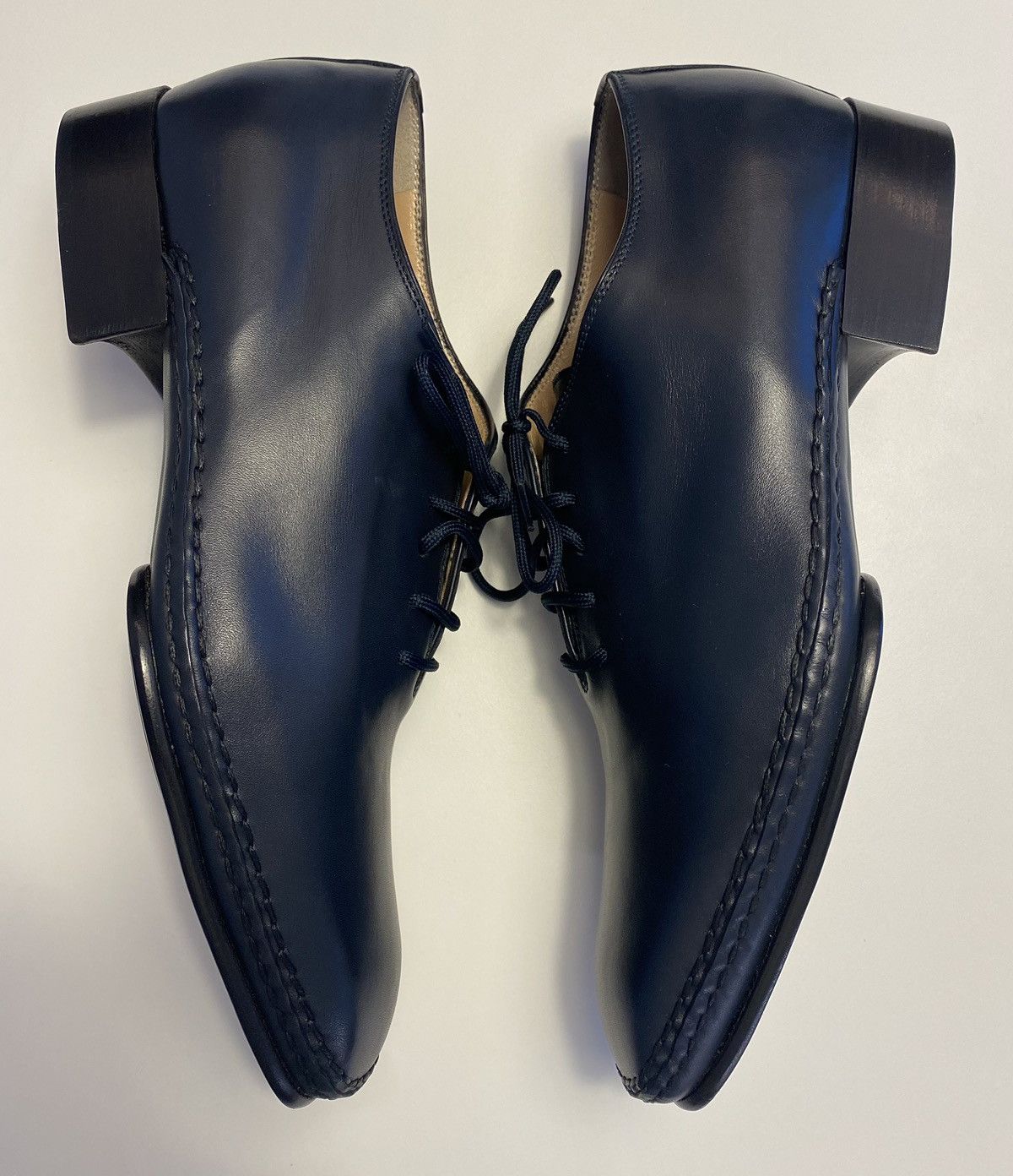 Quercioli Leather Lace-Up Shoes in Blue, Men's (Size 8)
