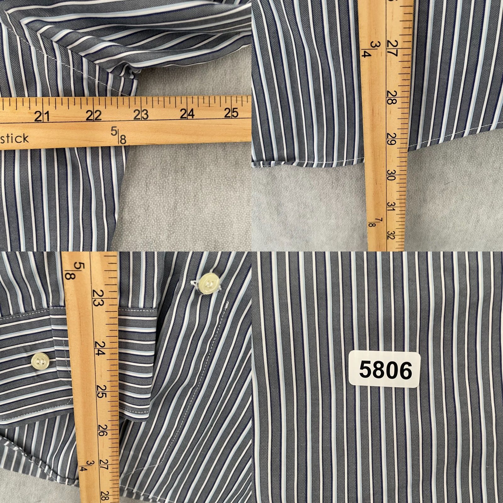 Vintage VINTAGE Culturata Shirt Men XL Gray White Striped Button-Up Collar Dress Shirt Italy Size US XL / EU 56 / 4 - 8 Thumbnail