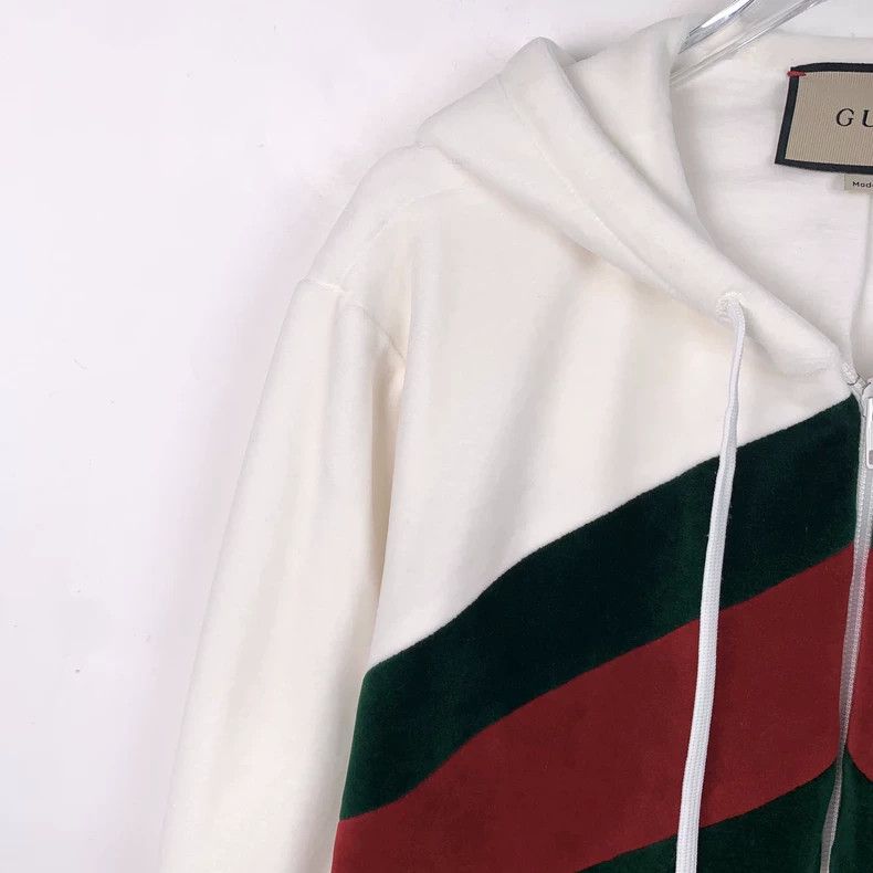 Gucci Gucci White webbing cotton hooded drawstring zipper sweatsh Size US S / EU 44-46 / 1 - 3 Thumbnail