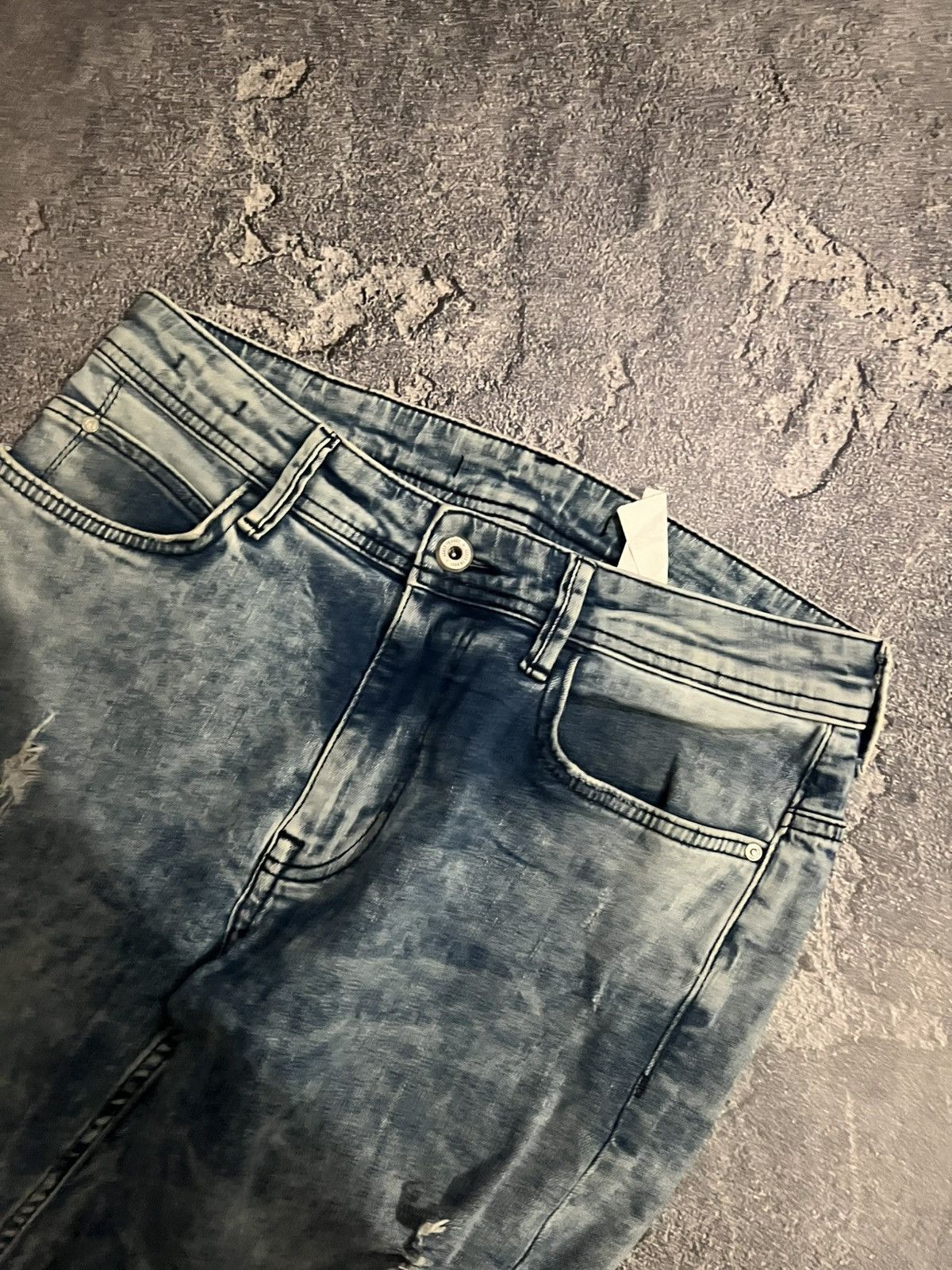 Japanese Brand Slim Relaxed Skinny Shredded Jean Glamour Number Nine Style Size US 31 - 5 Thumbnail