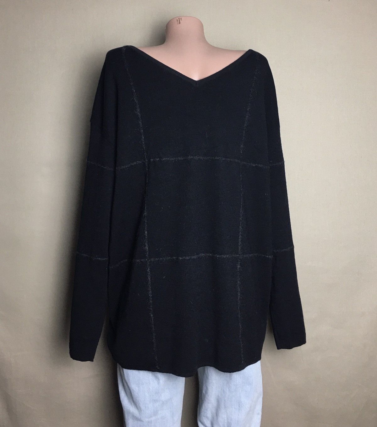 Annette Gortz Annette Gortz Black Merino Wool Mohair Trim Jumper Size L Size L / US 10 / IT 46 - 5 Thumbnail