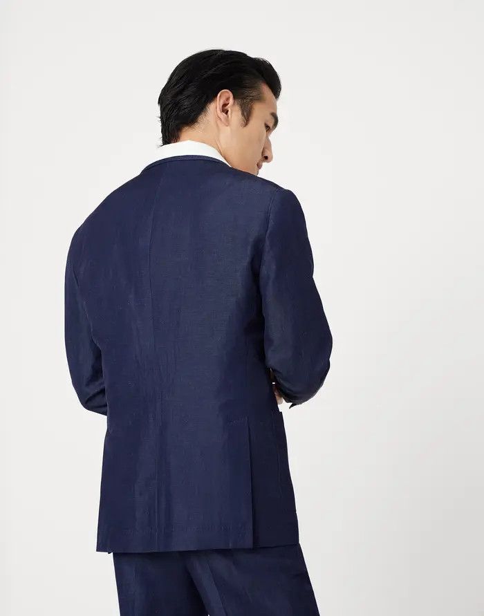 Brunello Cucinelli o1w1db10725 Woven Jacket Wool in Dark Blue Size US S / EU 44-46 / 1 - 5 Thumbnail