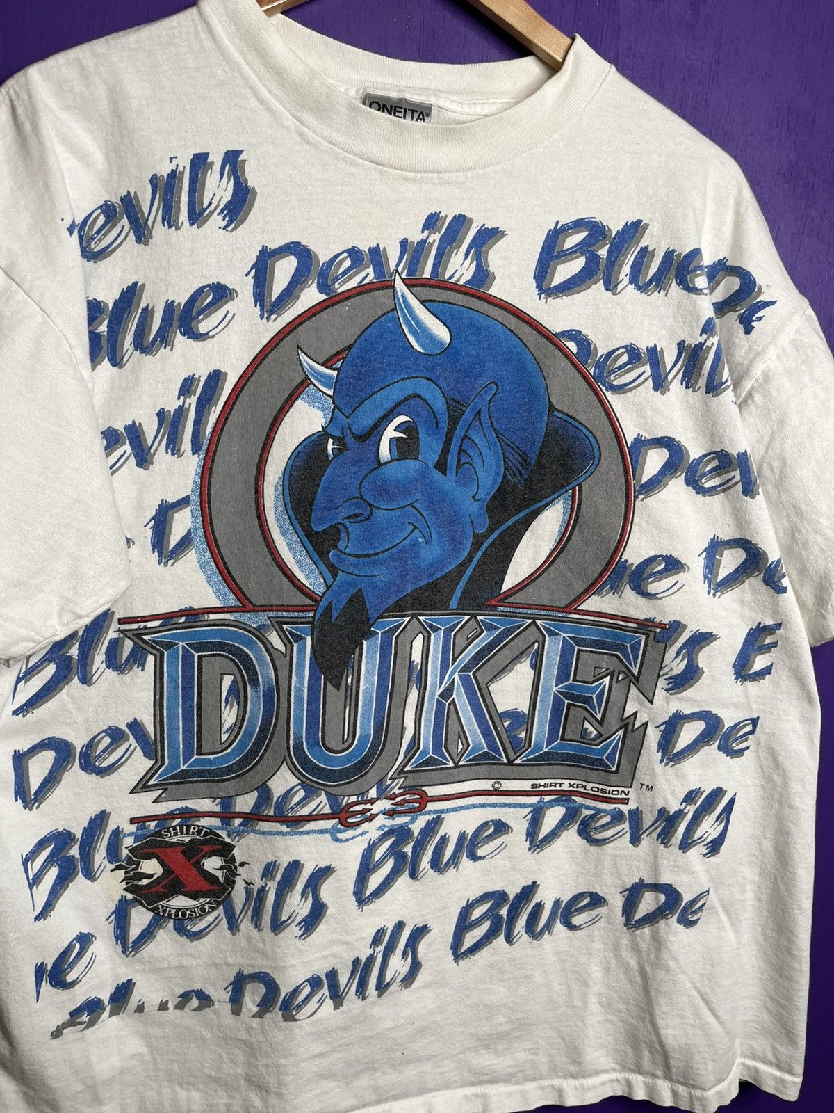 Other Vintage 90s Duke blue devils mascot big print t-shirt Size US XL / EU 56 / 4 - 3 Thumbnail