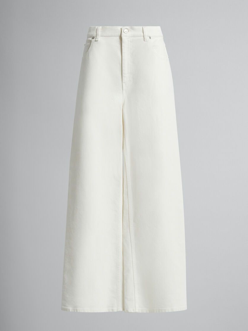 o1w1db10524 Flocked Denim Trousers in White