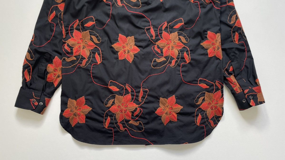 Dries Van Noten A/W 17 ‘Flower Embroidered’ Black Shirt Size US M / EU 48-50 / 2 - 20 Thumbnail