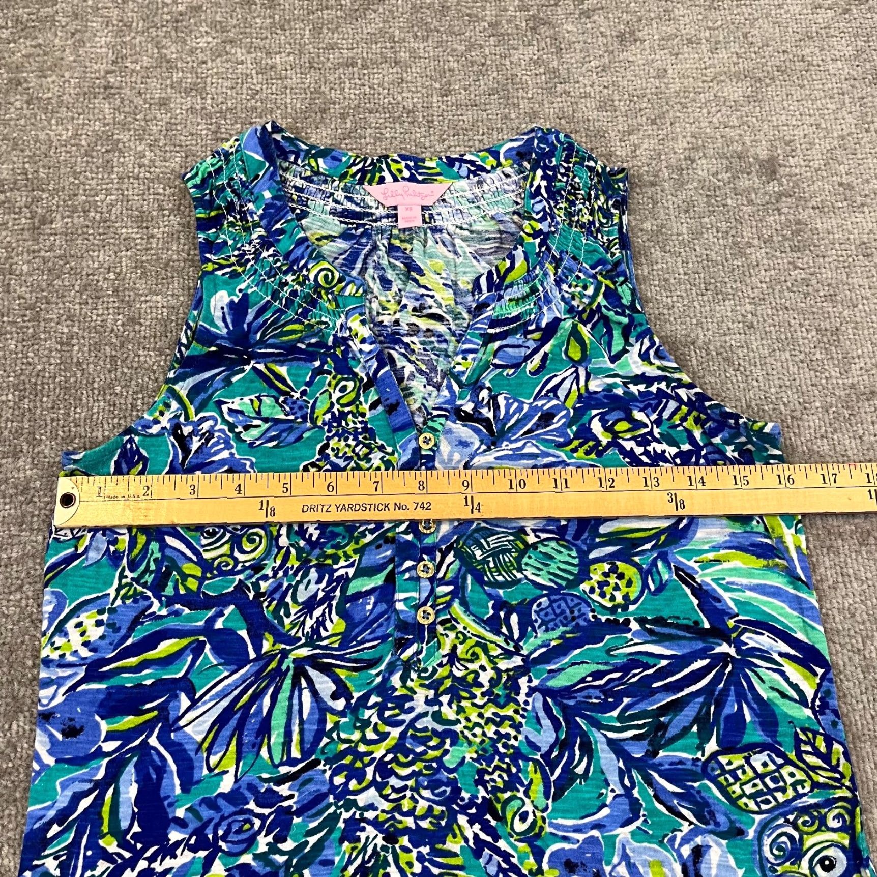 Lilly Pulitzer Lilly Pulitzer Essie Top Womens XS Sleeveless Button V-Neck Multicolor Floral Size XS / US 0-2 / IT 36-38 - 5 Thumbnail