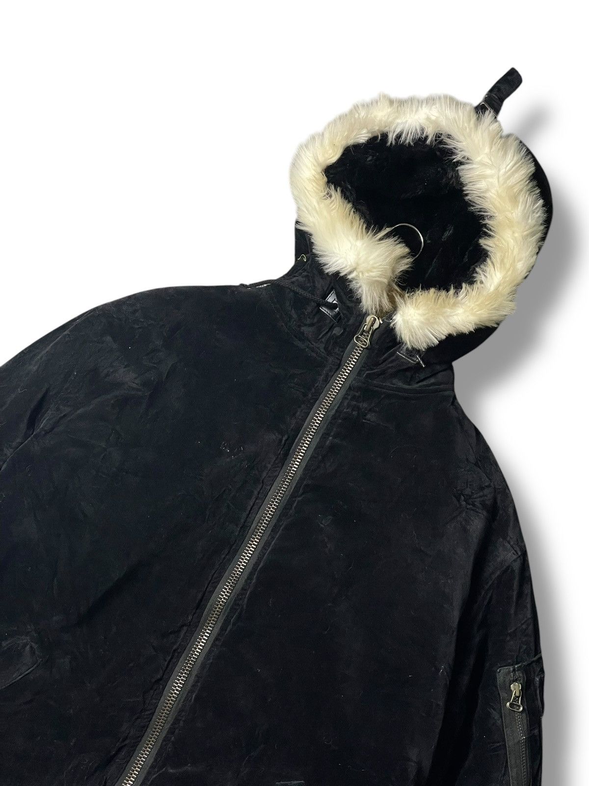 Japanese Brand × Seditionaries × Vintage BADBOY Embroidered Suede Fur Hooded Jacket (99) Size US L / EU 52-54 / 3 - 3 Thumbnail
