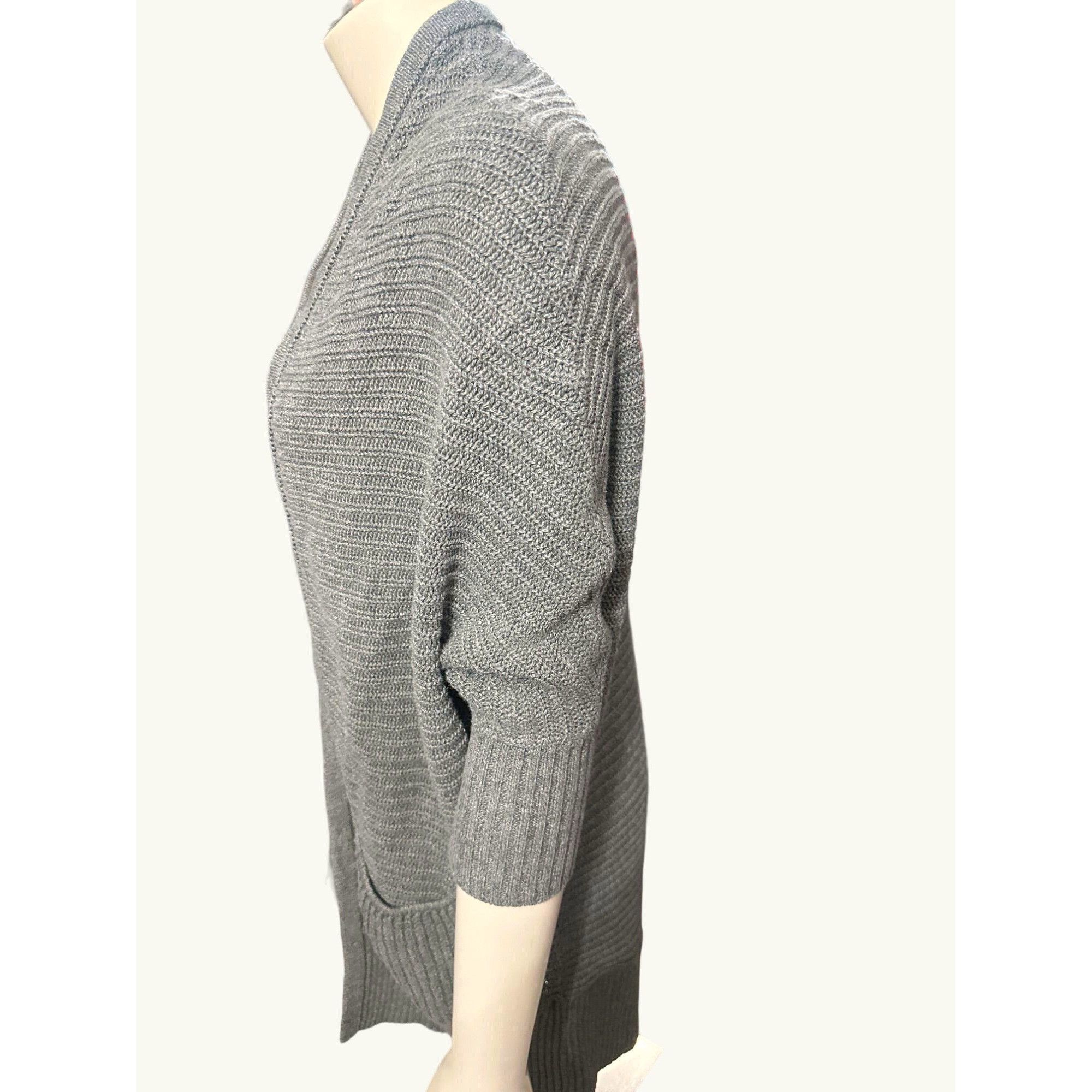 American Eagle Outfitters American Eagle Outfitters Ribbed Knit Batwing Gray Cardigan Size S / US 4 / IT 40 - 4 Thumbnail