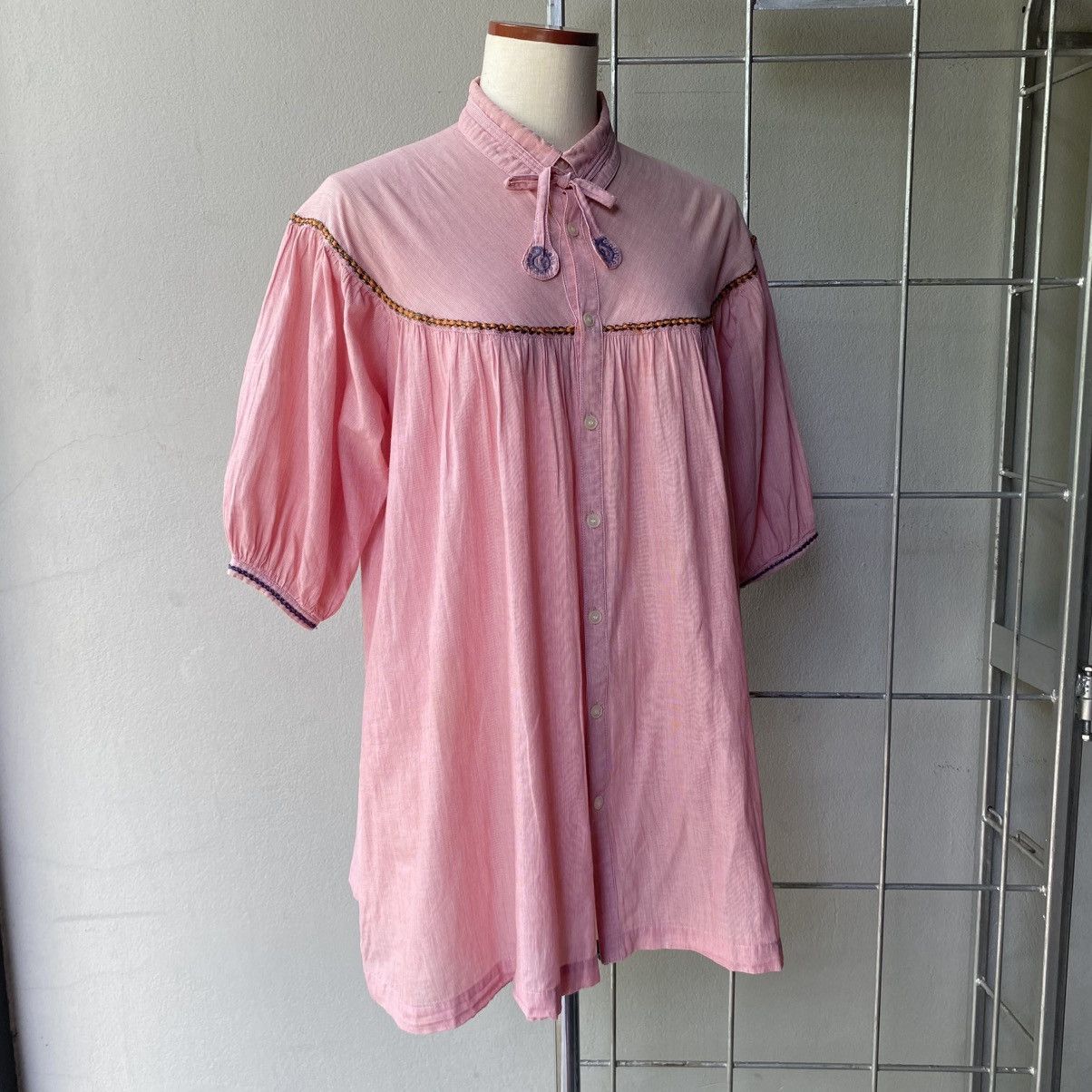 Ne-Net Ne-net Pink Puff Sleeve Babydoll Blouse Size XS / US 0-2 / IT 36-38 - 7 Thumbnail