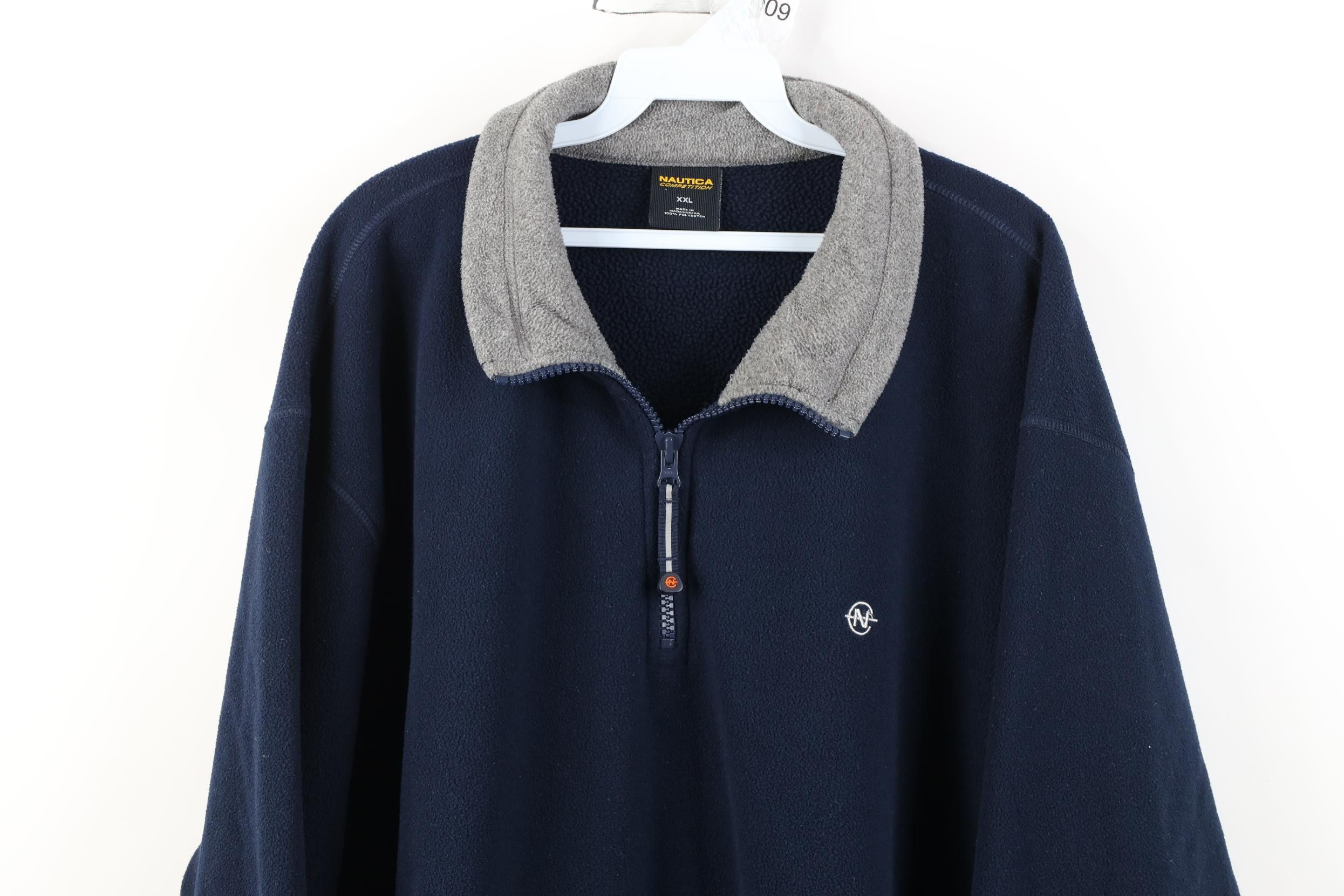 Nautica Vintage 90s Y2K Nautica 1/4 Zip Pullover Fleece Sweater Blue Size US XXL / EU 58 / 5 - 2 Thumbnail
