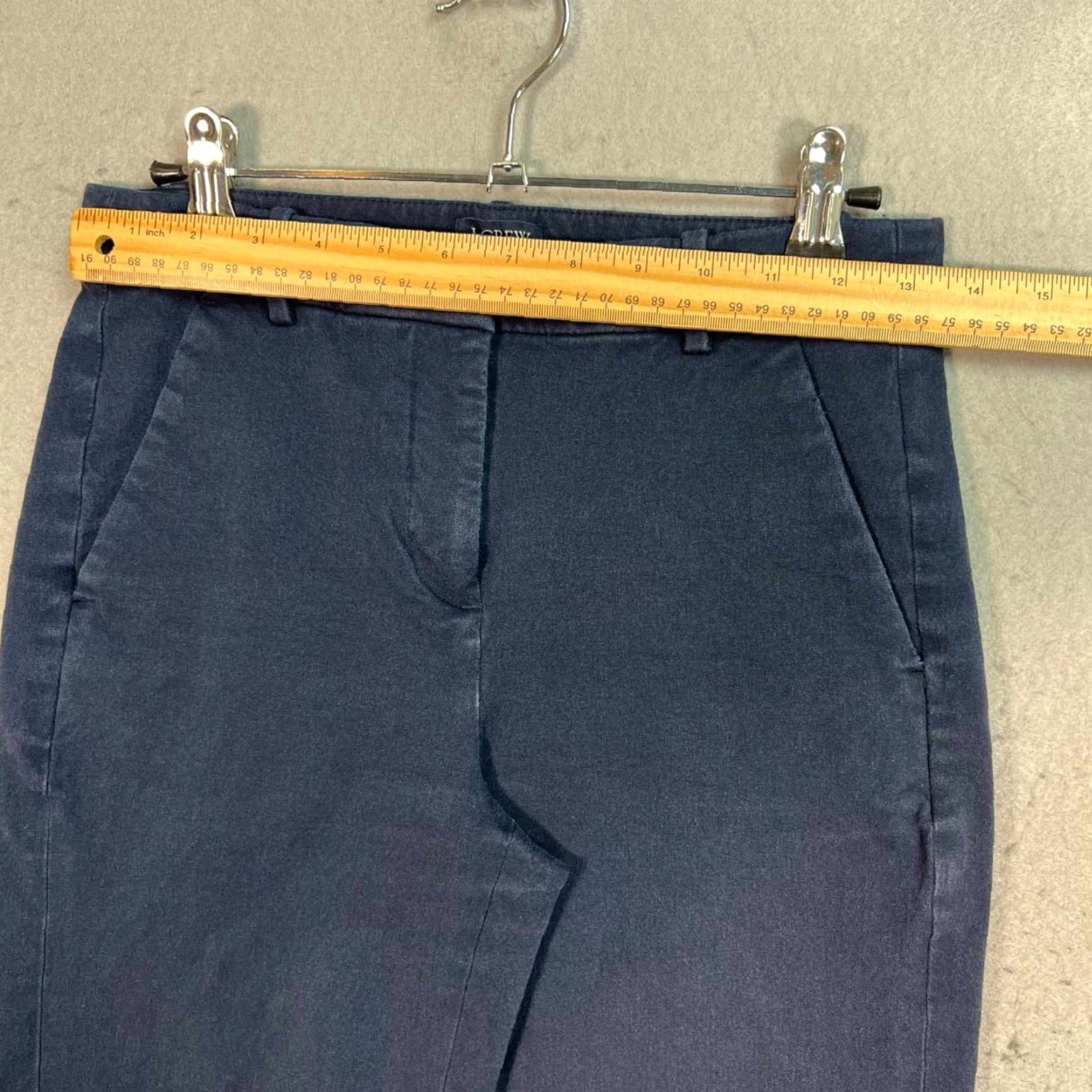 J.Crew J.Crew Kallie Womens Slim Fit Dress Pants - Navy Blue, Size 12, Cotton Blend, Flat Front, Straight Leg, Regular, Officewear, Womens Size 34" / US 12 / IT 48 - 5 Thumbnail