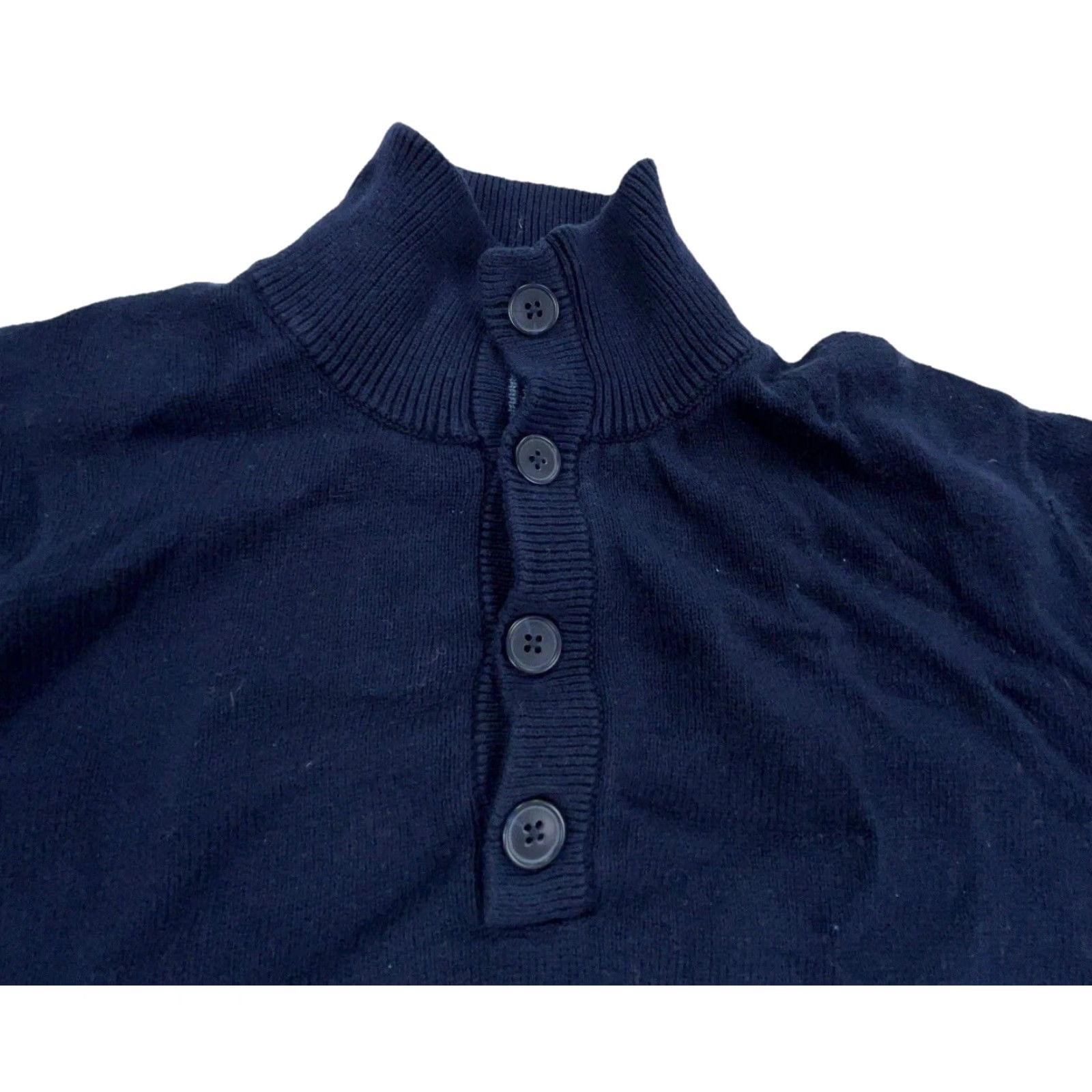 Banana Republic Banana Republic Sweater Men Medium Navy Blue Henley Knit Pullover Heavy Sailor Size US M / EU 48-50 / 2 - 4 Thumbnail