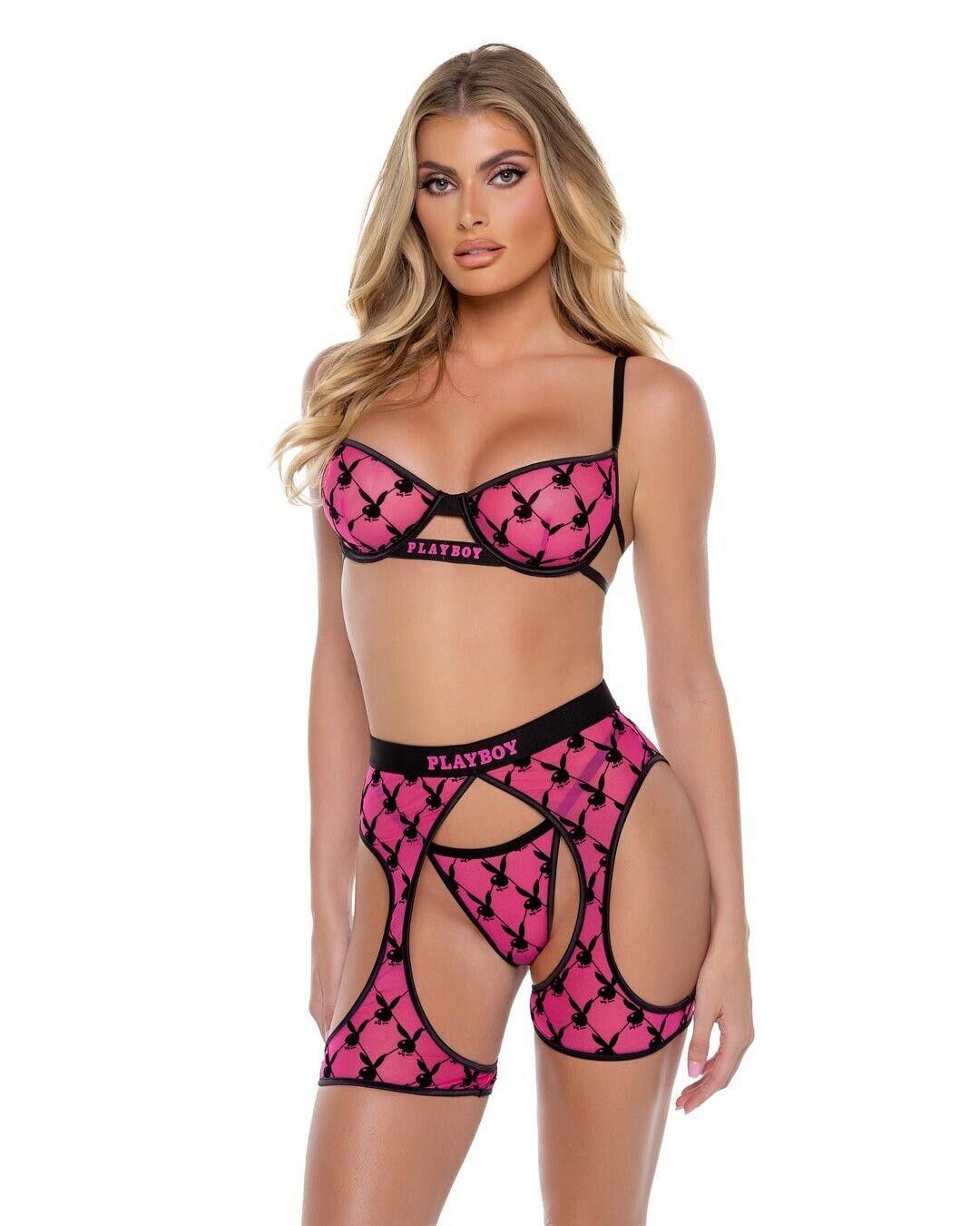 Designer Playboy Flocked Bunny Chaps By Roma Size ONE SIZE - 7 Thumbnail