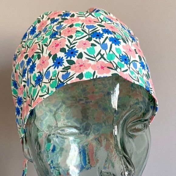 Handmade Handmade Boho Floral Hair Bonnet - One Size 🌸 Size ONE SIZE - 3 Thumbnail