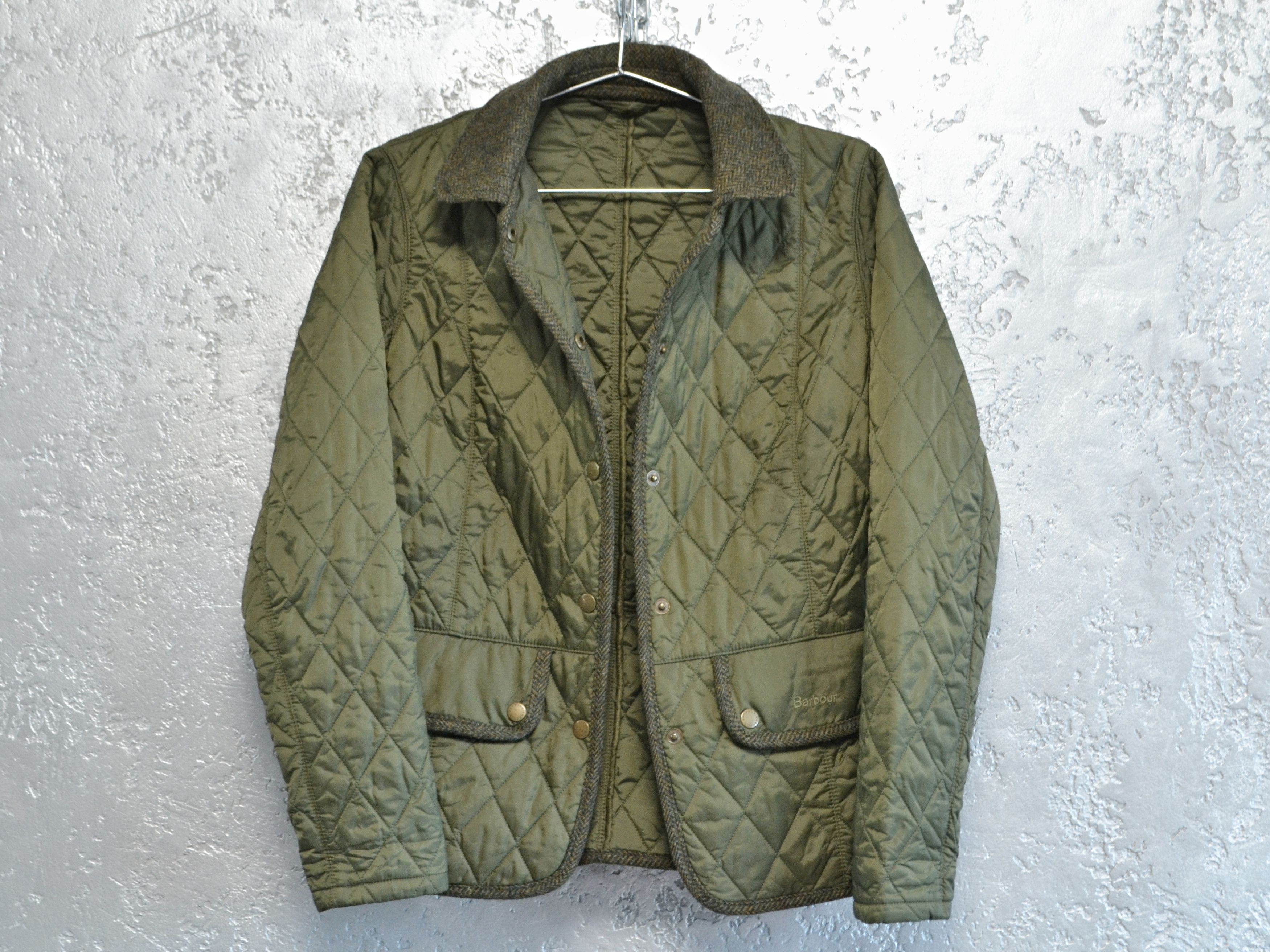 Barbour BARBOUR Vintage Women’s Green Tweed Quilted Jacket Size S / US 4 / IT 40 - 1 Thumbnail