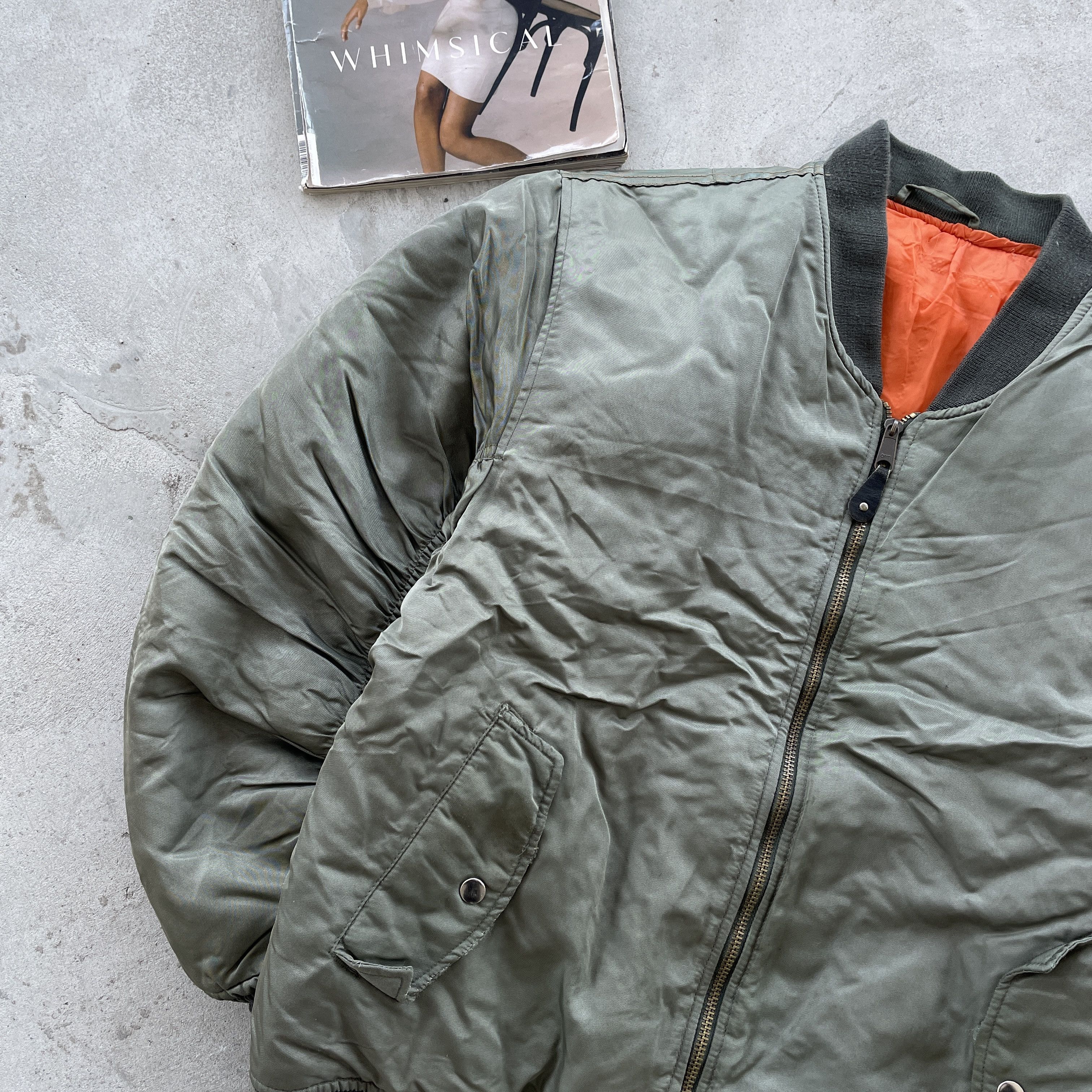 Vintage Vintage MA-1 Reversible Aviation Bomber Jacket Size US XL / EU 56 / 4 - 4 Thumbnail