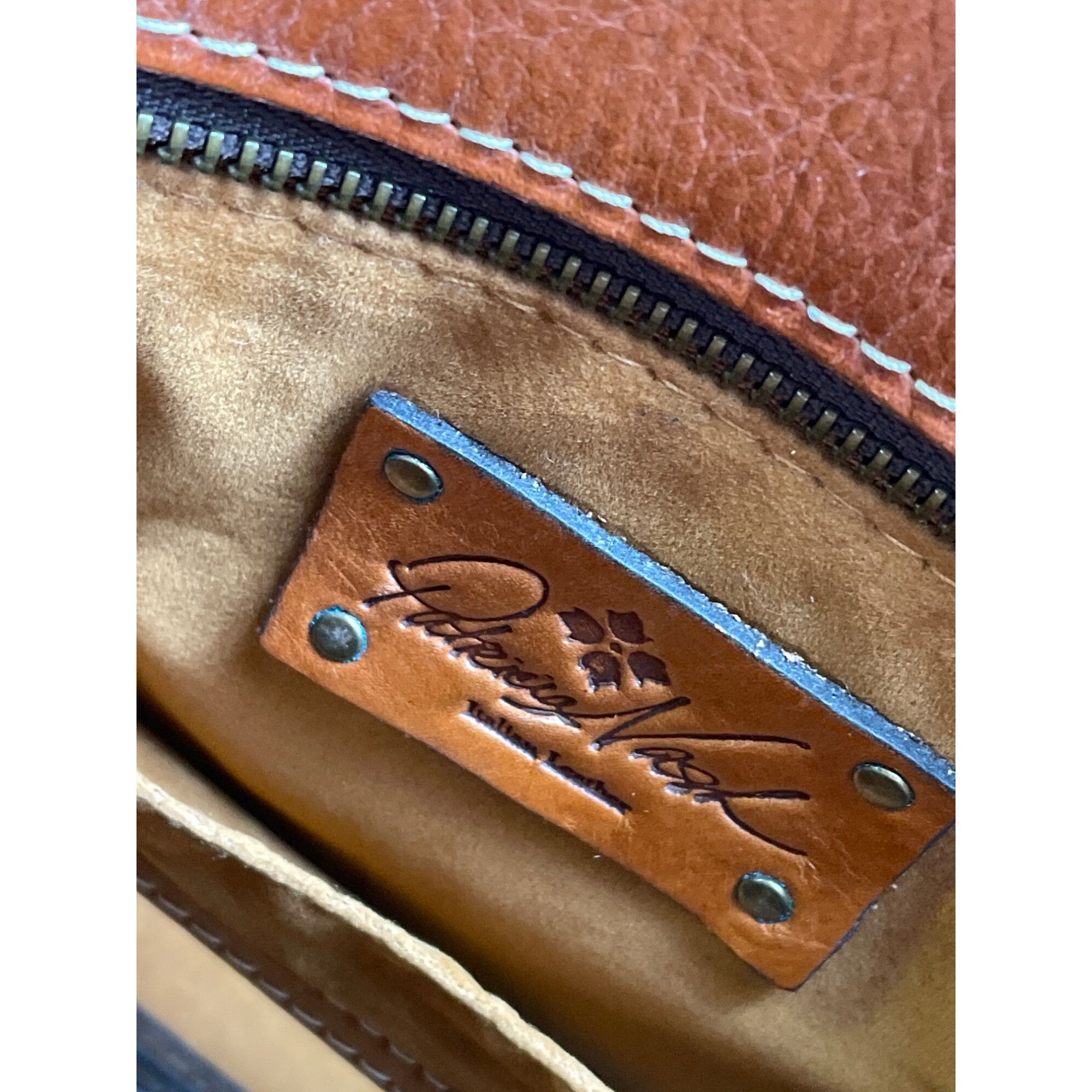 Patricia Nash Patricia Nash Womens Brown Italian Leather Handbag Shoulder Size ONE SIZE - 18 Thumbnail