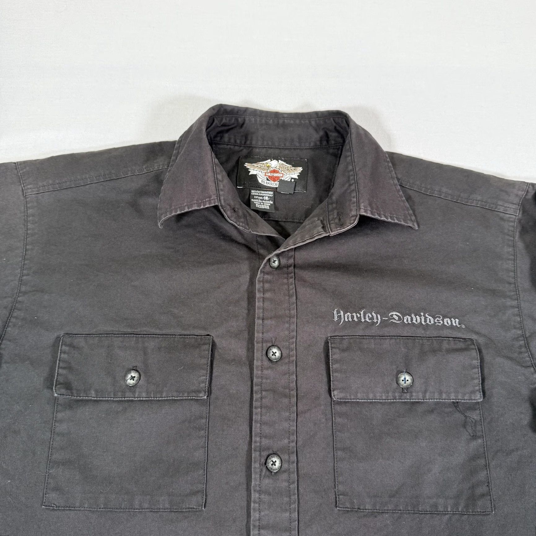 Harley Davidson VINTAGE Harley-Davidson Shirt Mens Medium Long Sleeve Button-Up Motorcycle 1903 Graphic Print Size US M / EU 48-50 / 2 - 2 Thumbnail