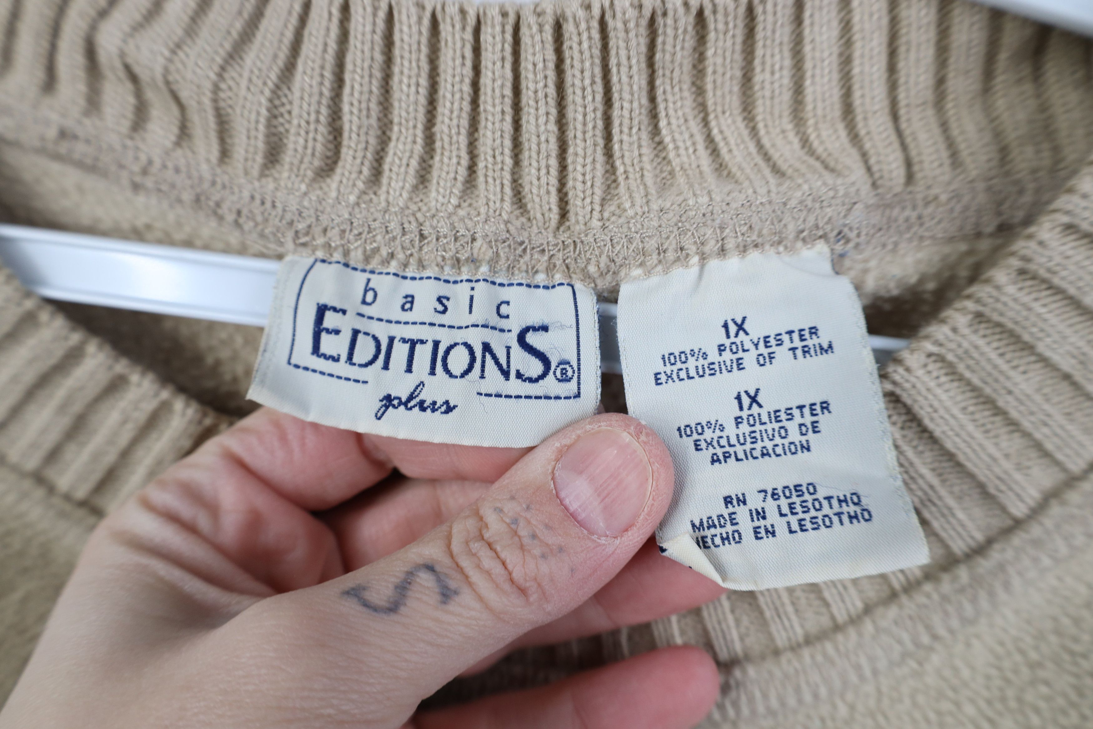 Vintage Vintage 90s Streetwear Blank Fleece Sweatshirt Beige Khaki Size XL / US 12-14 / IT 48-50 - 5 Thumbnail