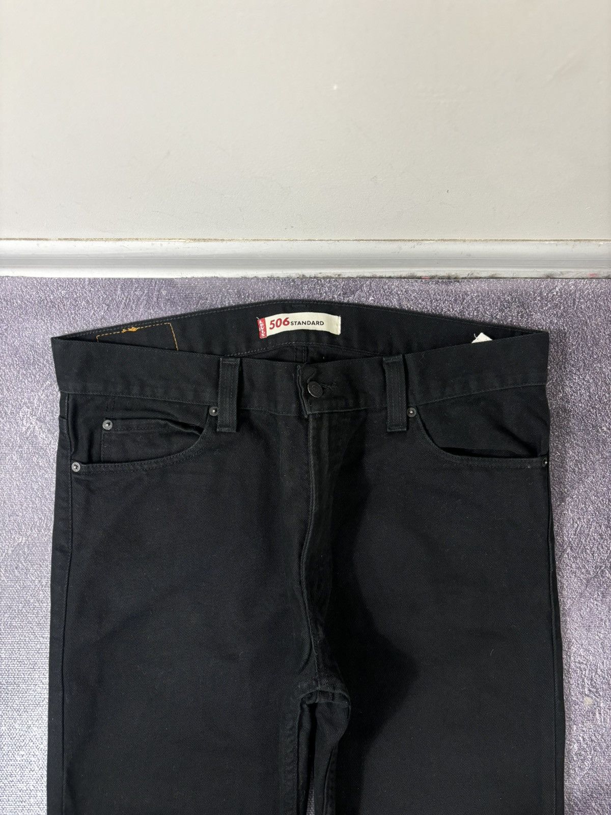 Levi's Vintage Levi’s 506 Men’s Straight Fit USA Black Denim Jeans Size US 36 / EU 52 - 17 Thumbnail