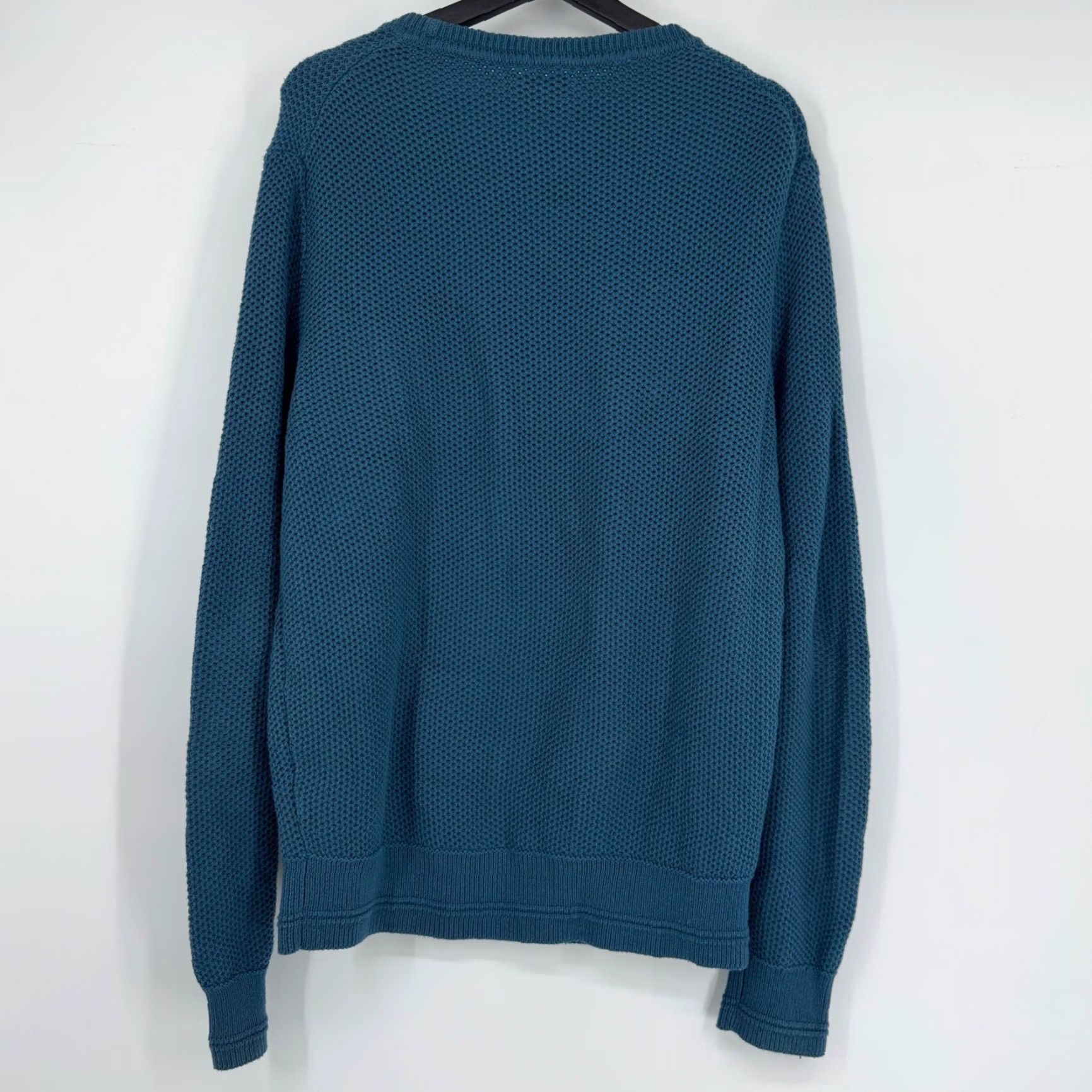 J.Crew J.CREW Sweater Crew Neck Waffle Knit Long Sleeve Teal Blue Pullover Mens L Classic Cotton Knit Shirt Size US L / EU 52-54 / 3 - 4 Thumbnail