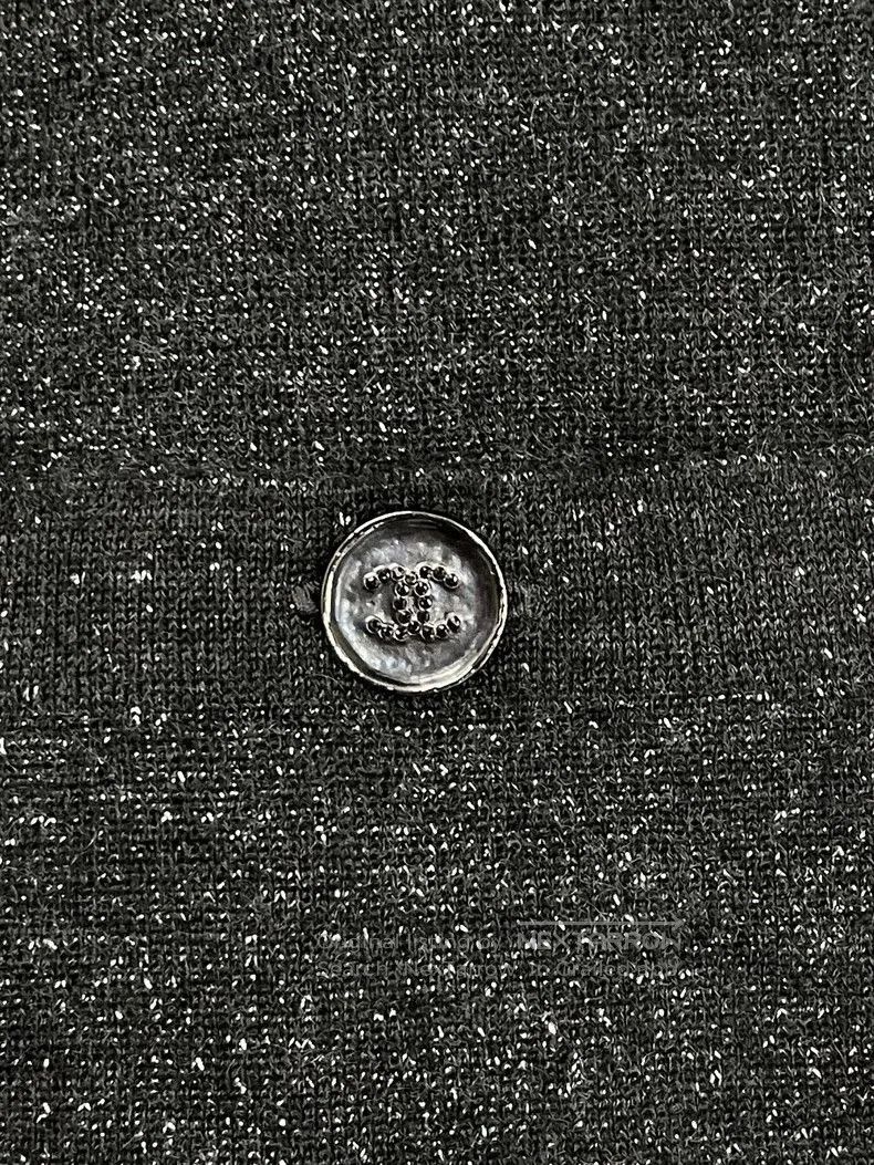 Chanel Chanel Black Sparkle V-Neck Knit Dress. Size US S / EU 44-46 / 1 - 3 Thumbnail