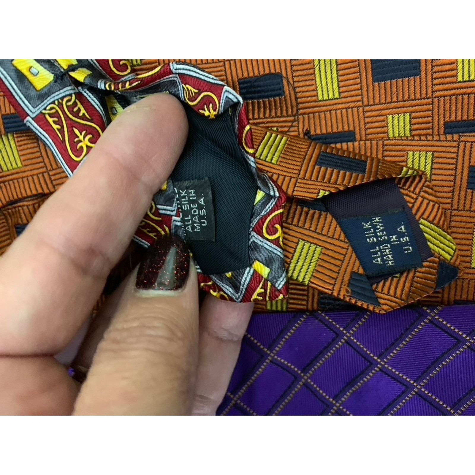 Jos. A. Bank Lot of 5 Jos A Bank Corporate Collection Silk Ties Geometric Size ONE SIZE - 4 Thumbnail