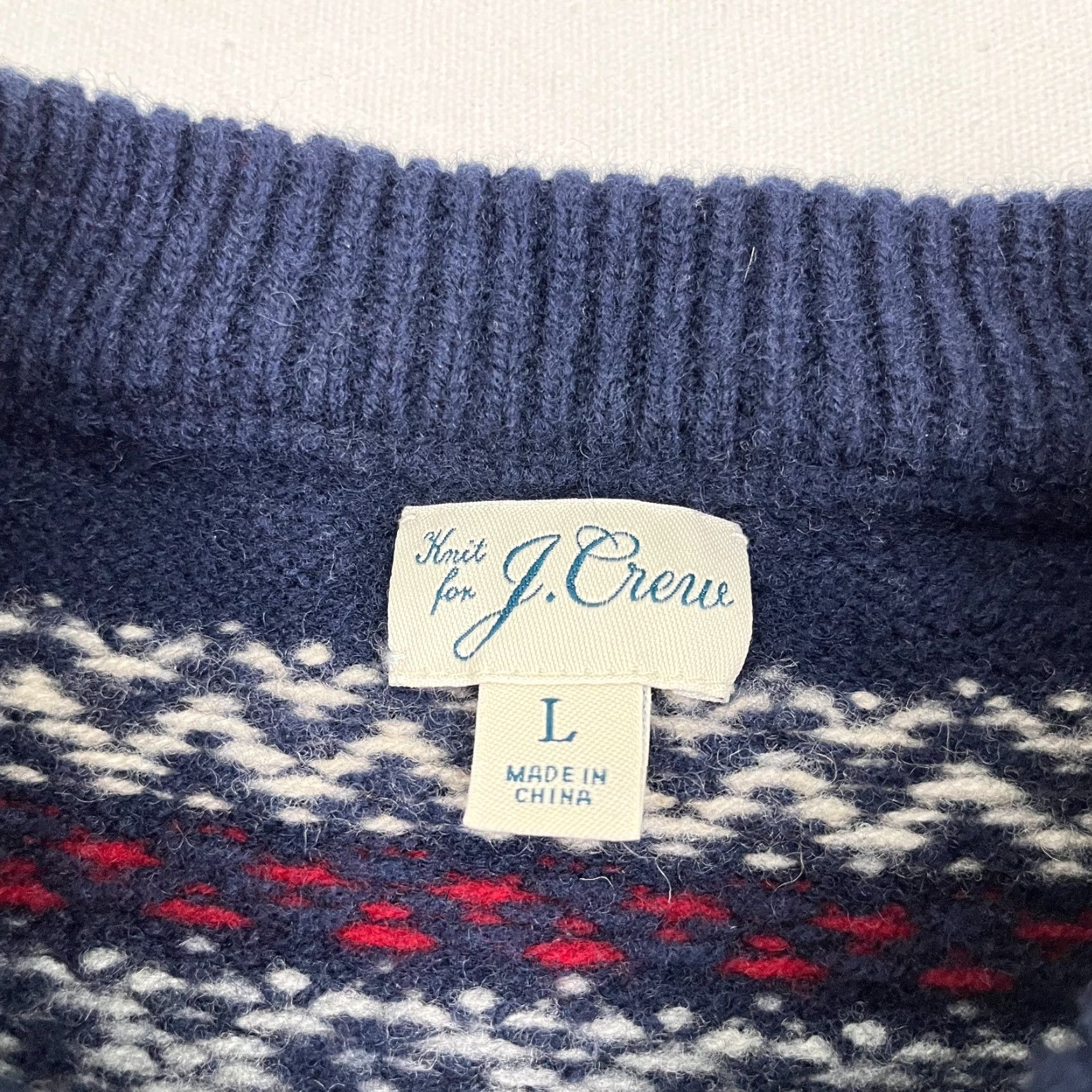 J.Crew J. Crew Sweater Womens L Lambs Wool Fair Isle Birds Eye Nautical Pullover BU886 Size L / US 10 / IT 46 - 2 Thumbnail