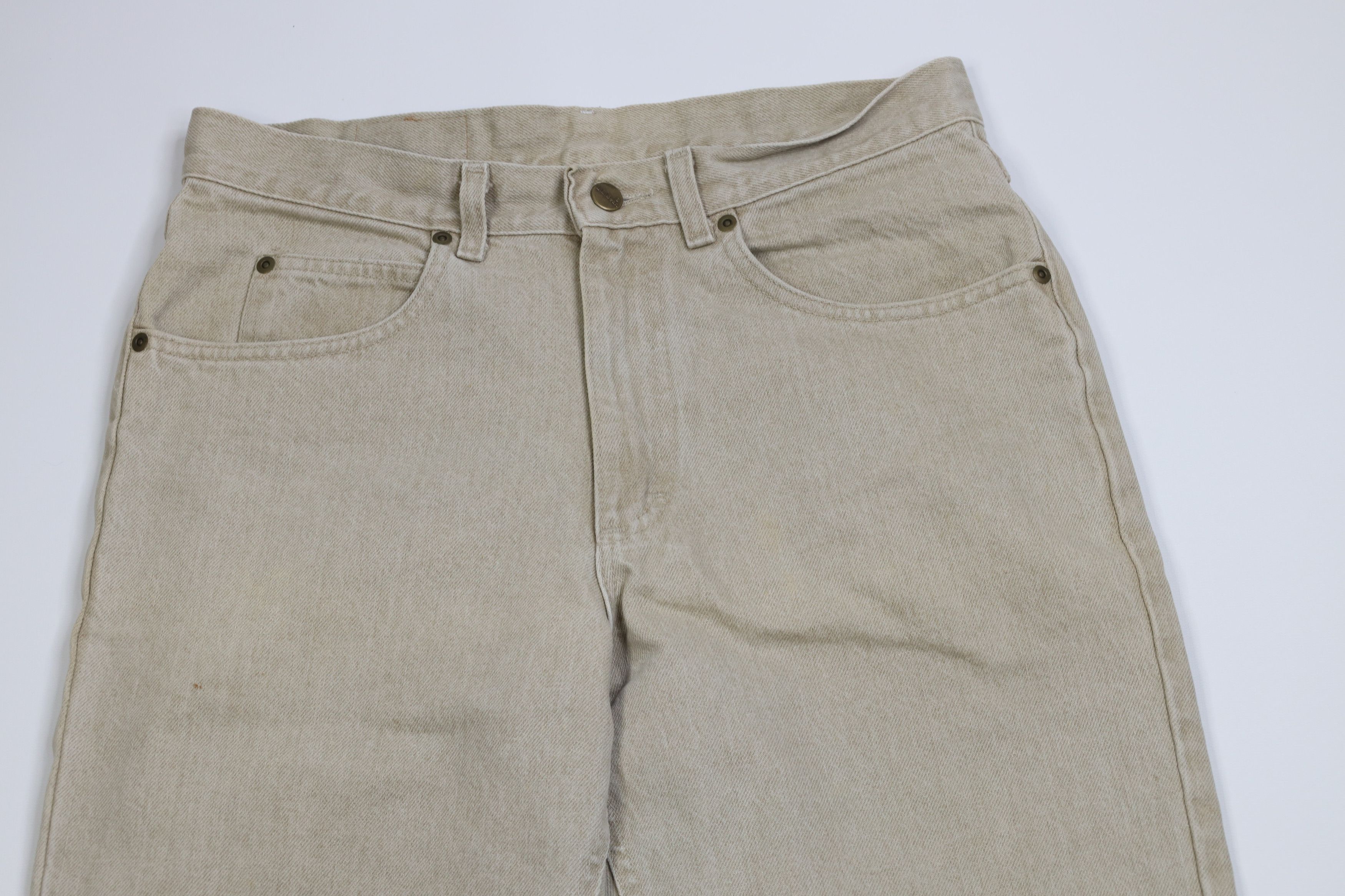 L.L. Bean Vintage 90s LL Bean Tapered Leg Denim Jeans Beige USA Size US 32 / EU 48 - 2 Thumbnail