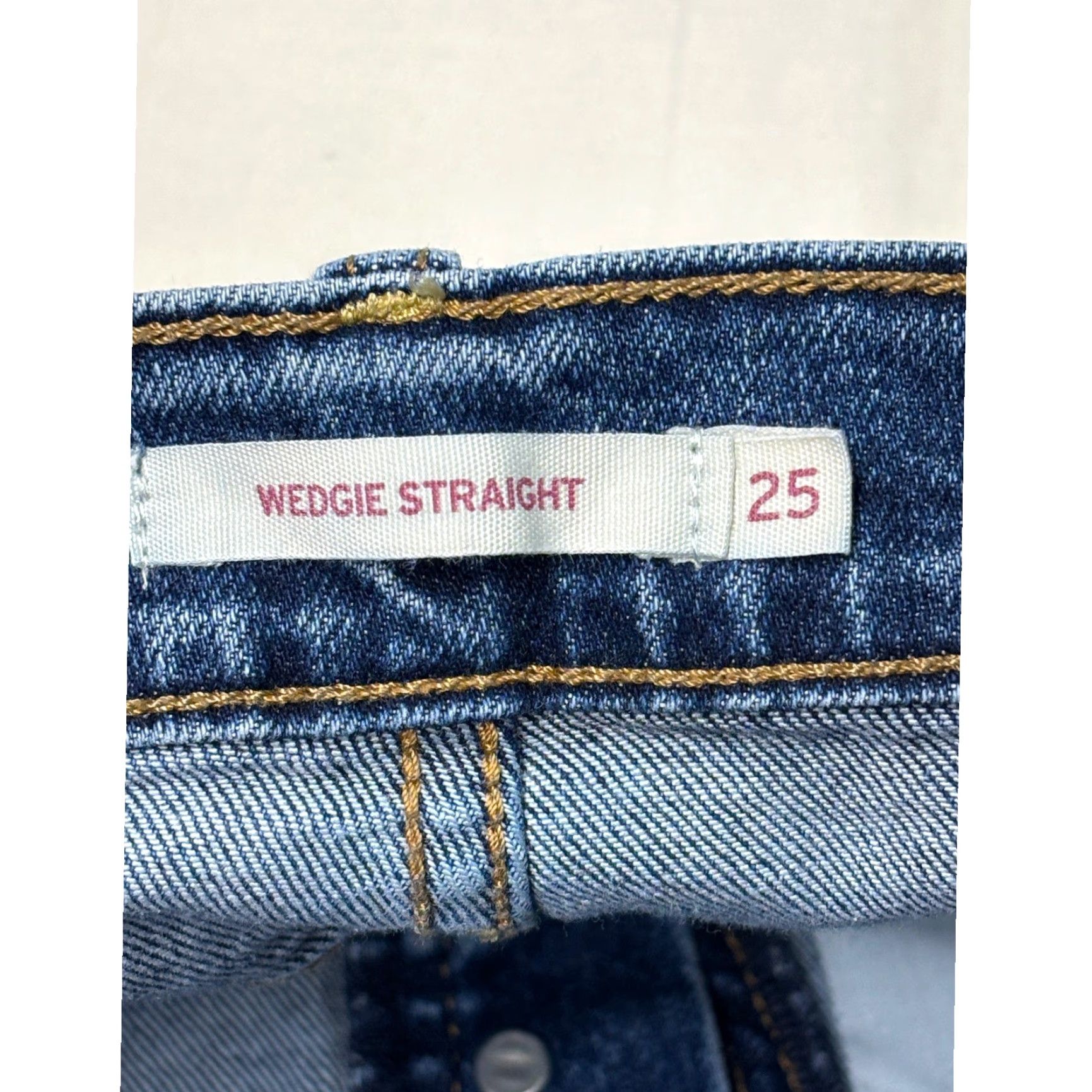 Levi's VINTAGE Levi Strauss Wedgie Straight Jeans Distressed Medium Wash Women's 25 Size 42" / US 20 - 5 Thumbnail