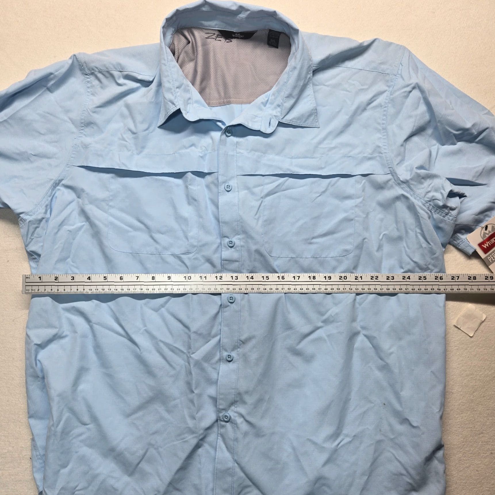 Wrangler Wrangler Shirt 3XL Regular Blue Short Sleeve Button-Up Mens Size US 39 - 6 Thumbnail