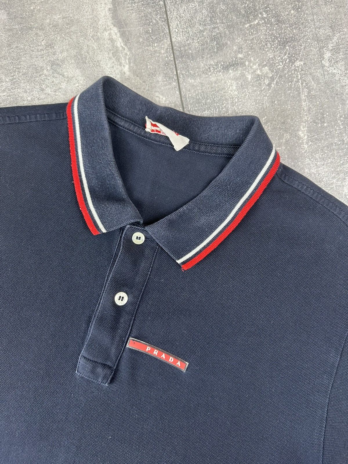 Prada Prada Linea Rossa Red Tab Logo Luxury Cotton Polo Size US XXL / EU 58 / 5 - 9 Thumbnail