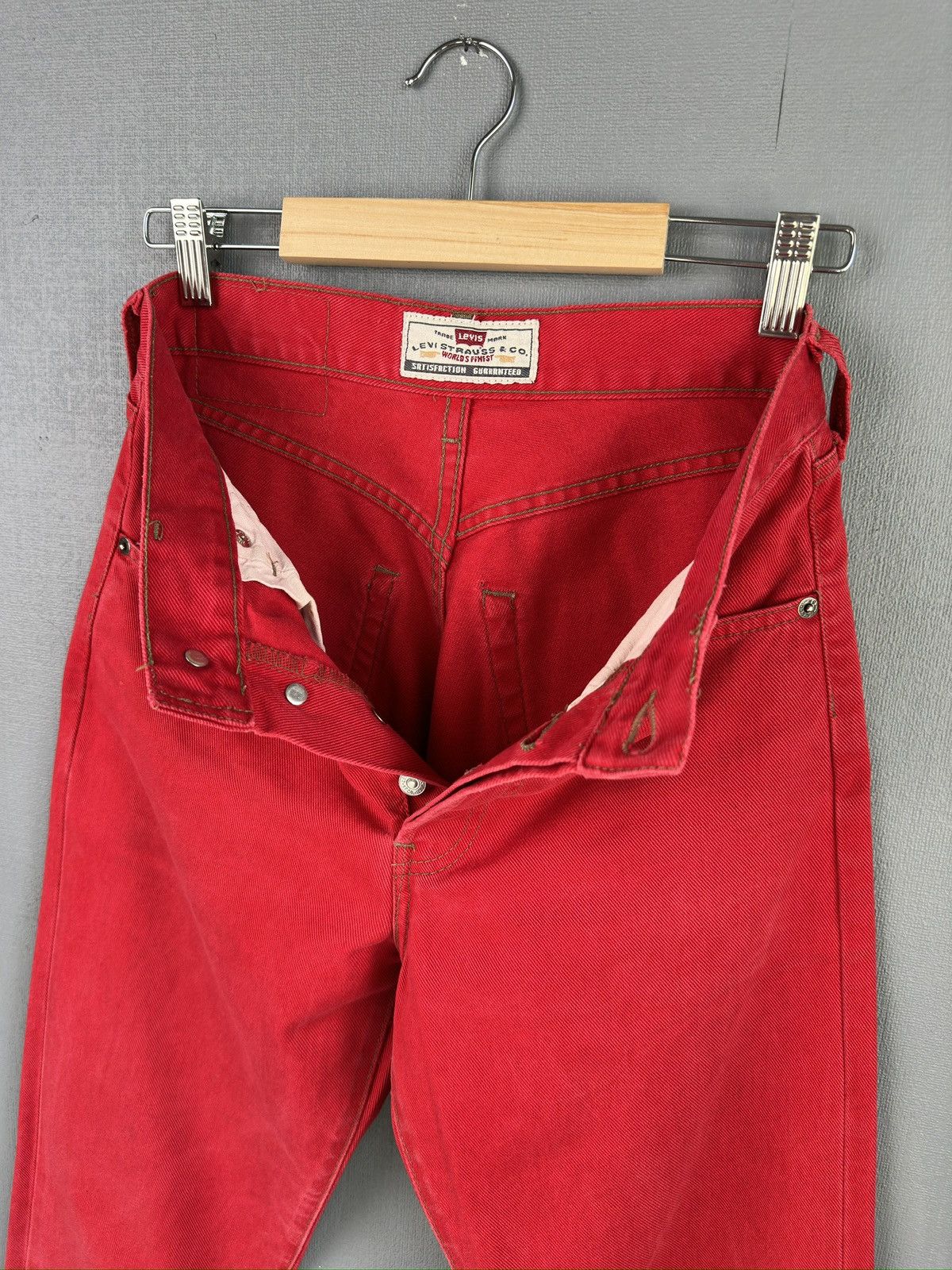 Levi's 90s LEVI’S 451 Baggy Jeans Red Denim made in USA 🇺🇸 Size US 27 - 14 Thumbnail