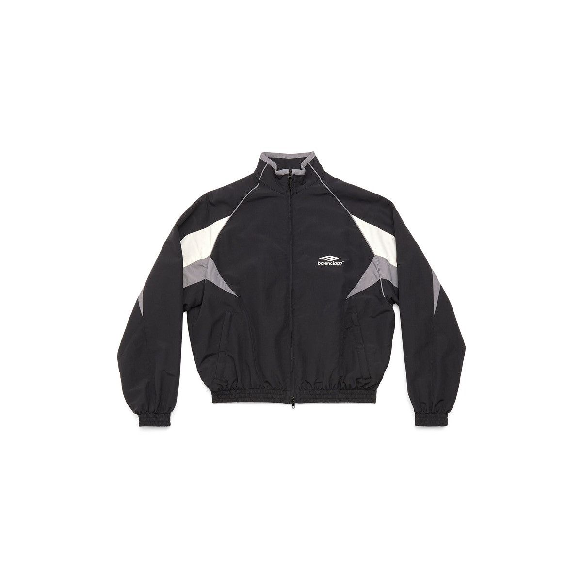image of Balenciaga 3B Sports Icon Regular Tracksuit Jacket in Black, Men's (Size Large)
