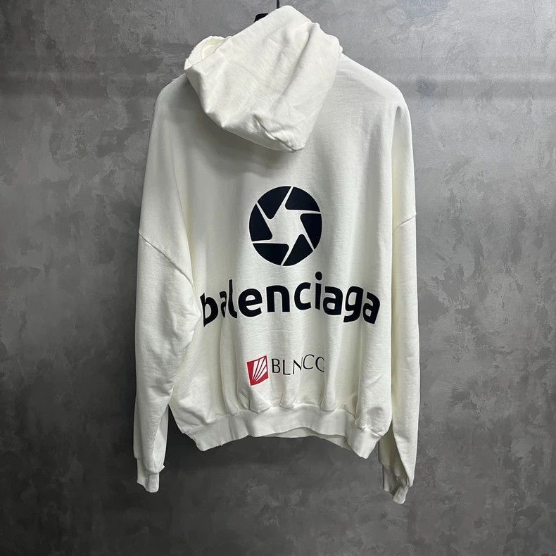Balenciaga Balenciaga Balenciaga White Logo Graphic Hoodie-2506 Size US M / EU 48-50 / 2 - 5 Thumbnail
