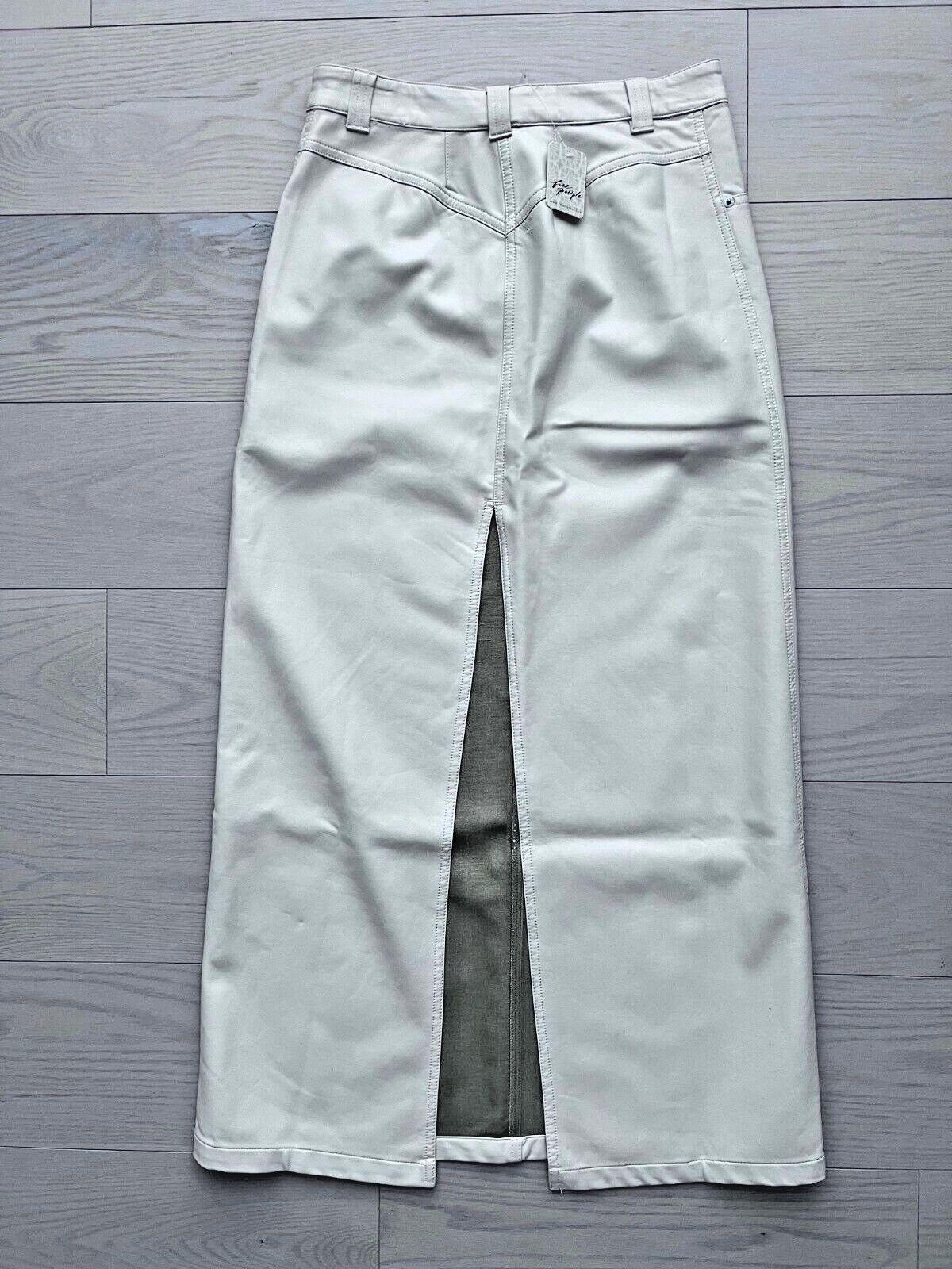 Free People Free People City Slicker Faux Leather Maxi Skirt Nilla Cream Size 25" / US 0 / IT 36 - 5 Thumbnail