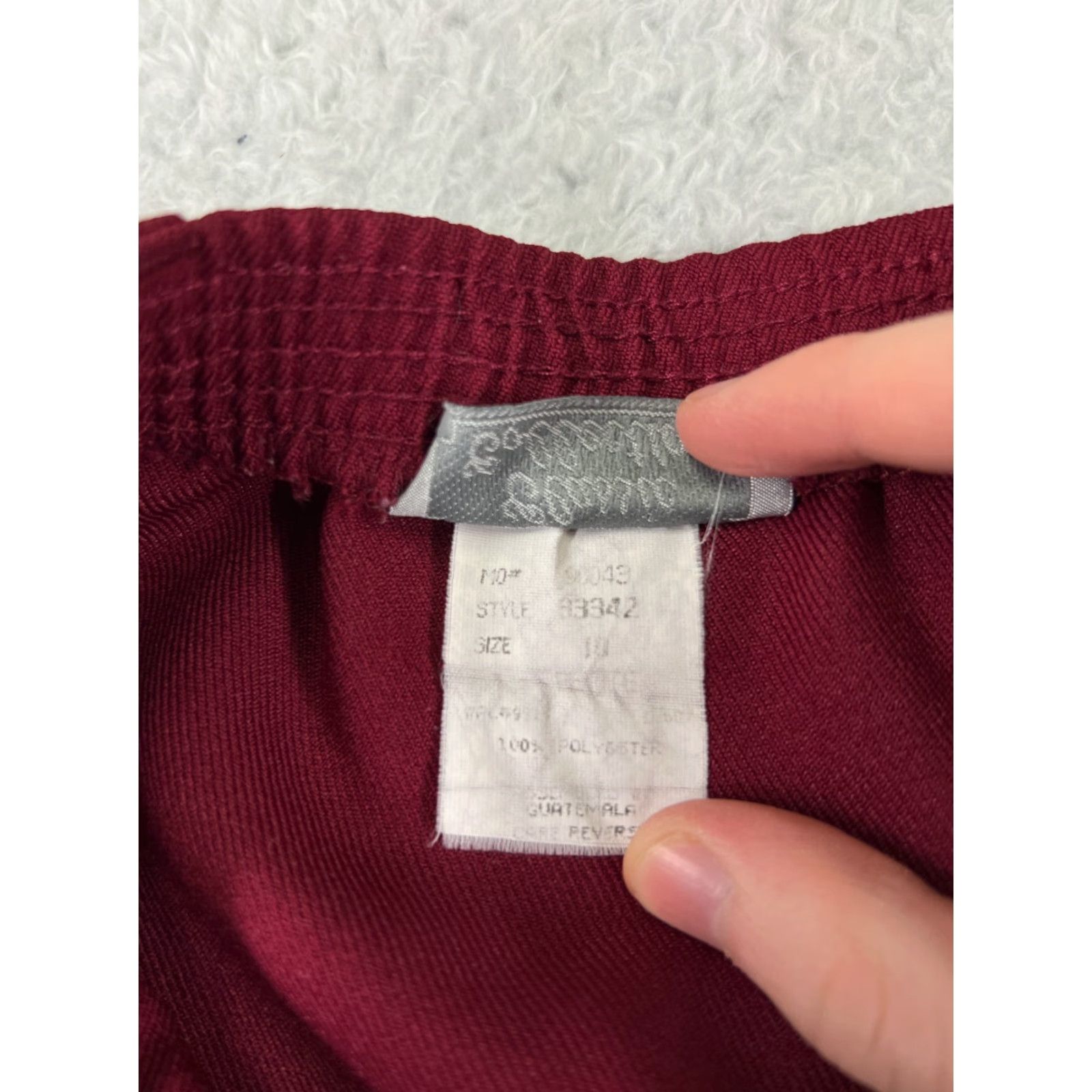 Vintage Classic Collection Pants Womens 10 Chino Regular High Rise Elastic Waist 100% Polyester Red Vintage No Size 32" / US 10 / IT 46 - 4 Thumbnail