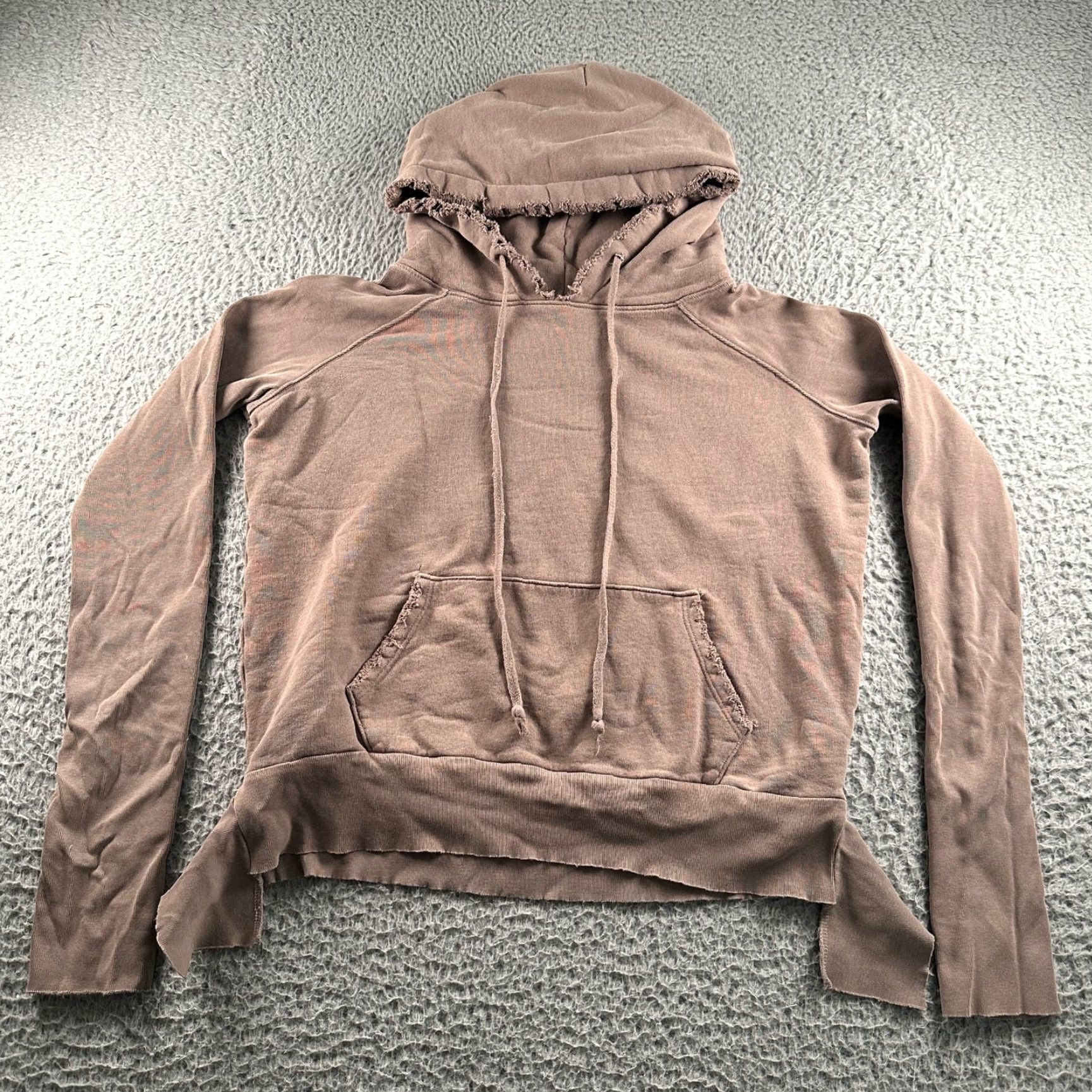 Frank & Eileen Frank & Eileen Tee Lab Hoodie Womens S Taupe Distressed Raw Edge Pullover Frayed Size S / US 4 / IT 40 - 2 Thumbnail