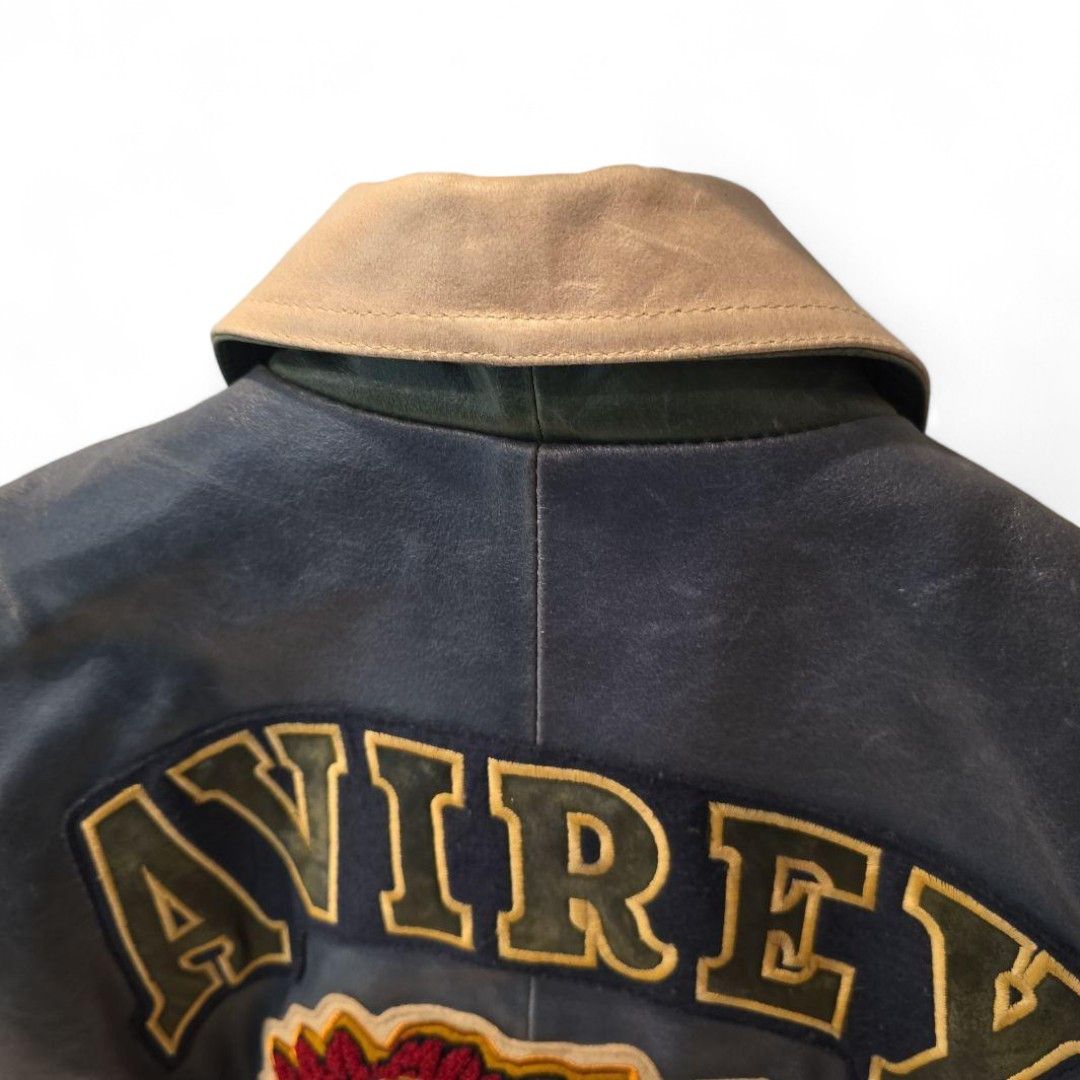 Avirex Avirex - S Leather Jacket Beige Red College Stadium 90s 80s Size US S / EU 44-46 / 1 - 2 Thumbnail