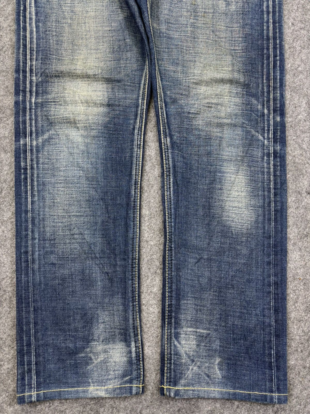 Lee Lee 101 Crazy Fades Yellow Selvedge Denim F788 Size US 35 - 4 Thumbnail